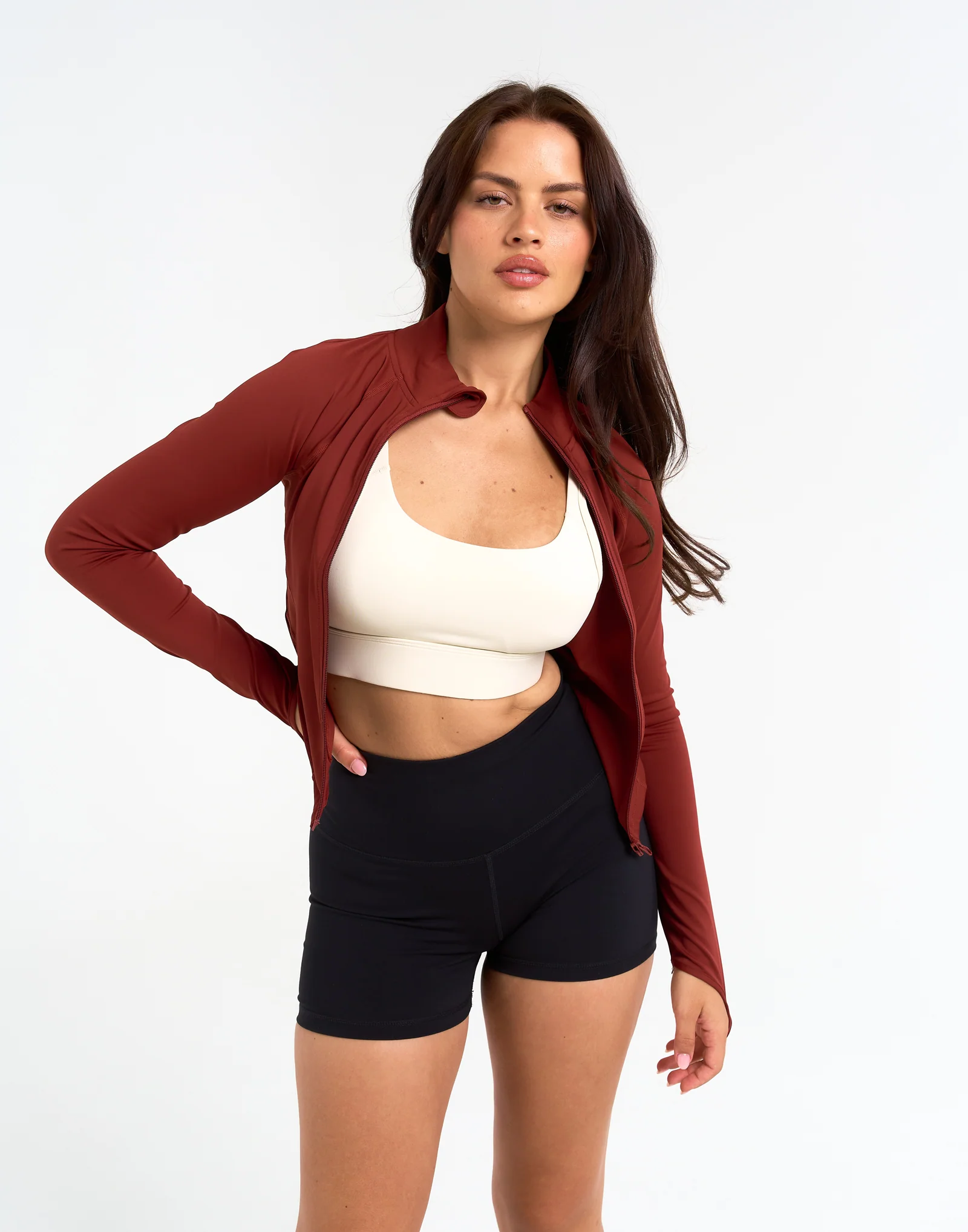 Athlete Crop Jacket - Brown - Image 9