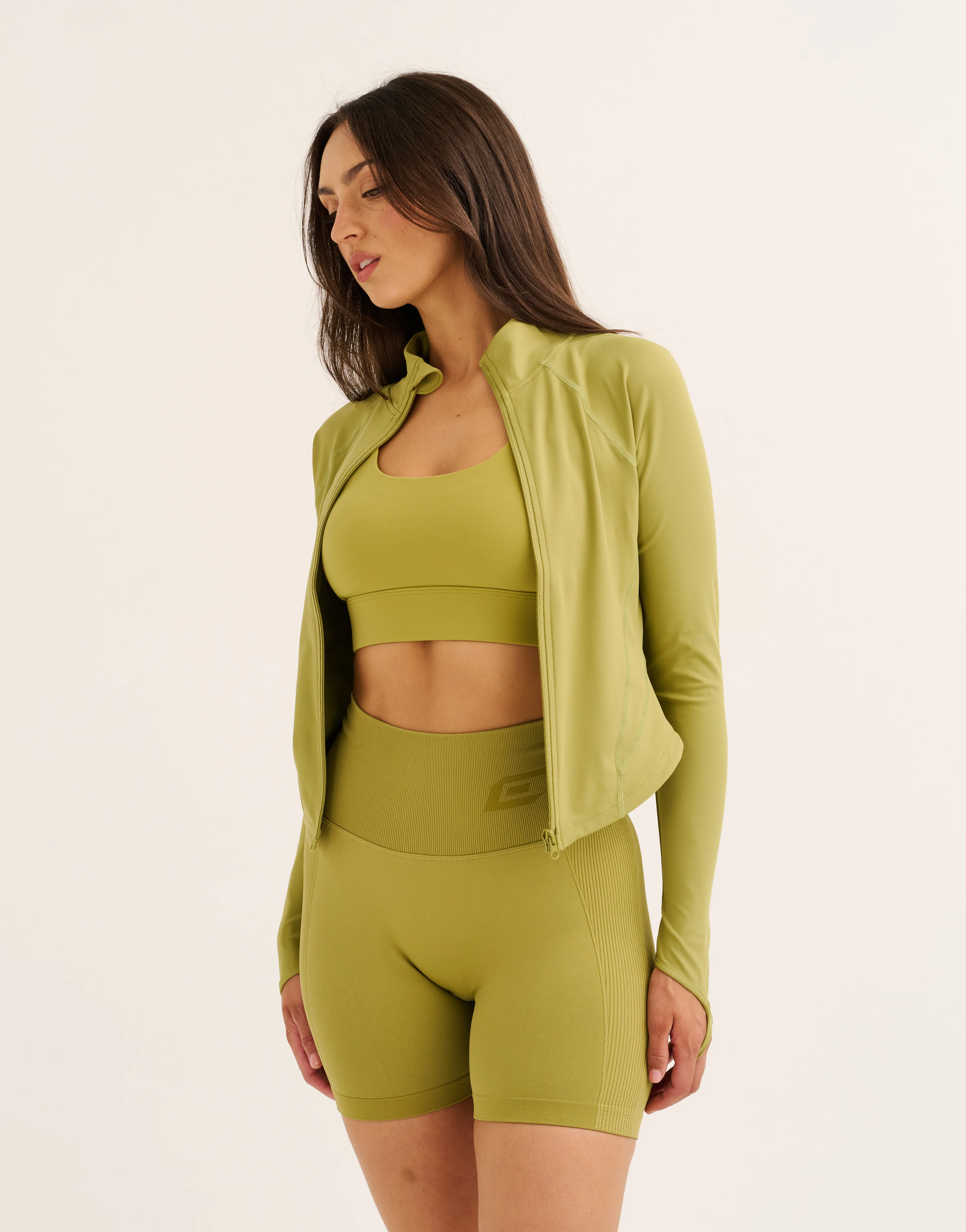 Athlete Crop Jacket - Olive - Image 10