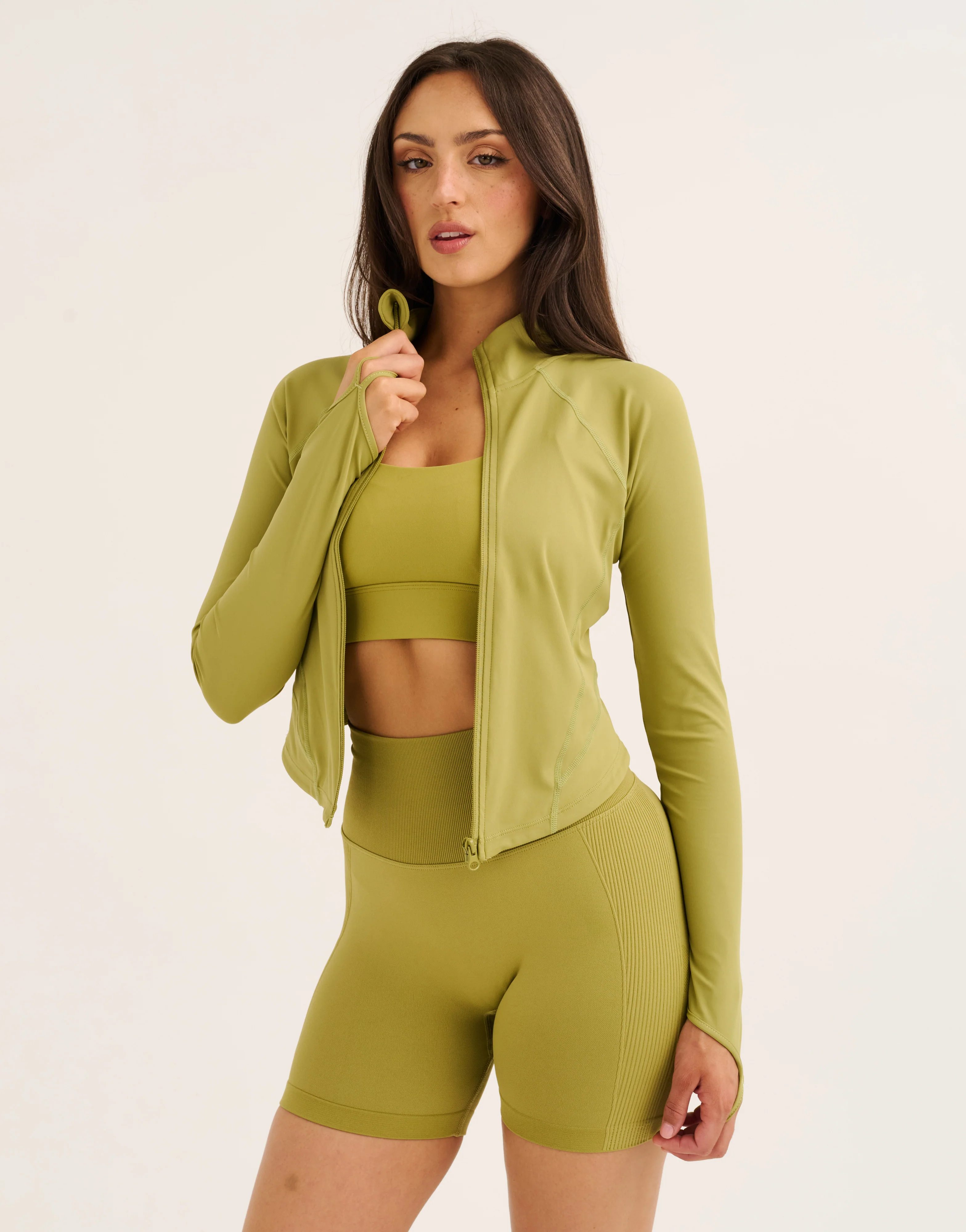 Athlete Crop Jacket - Olive - Image 9