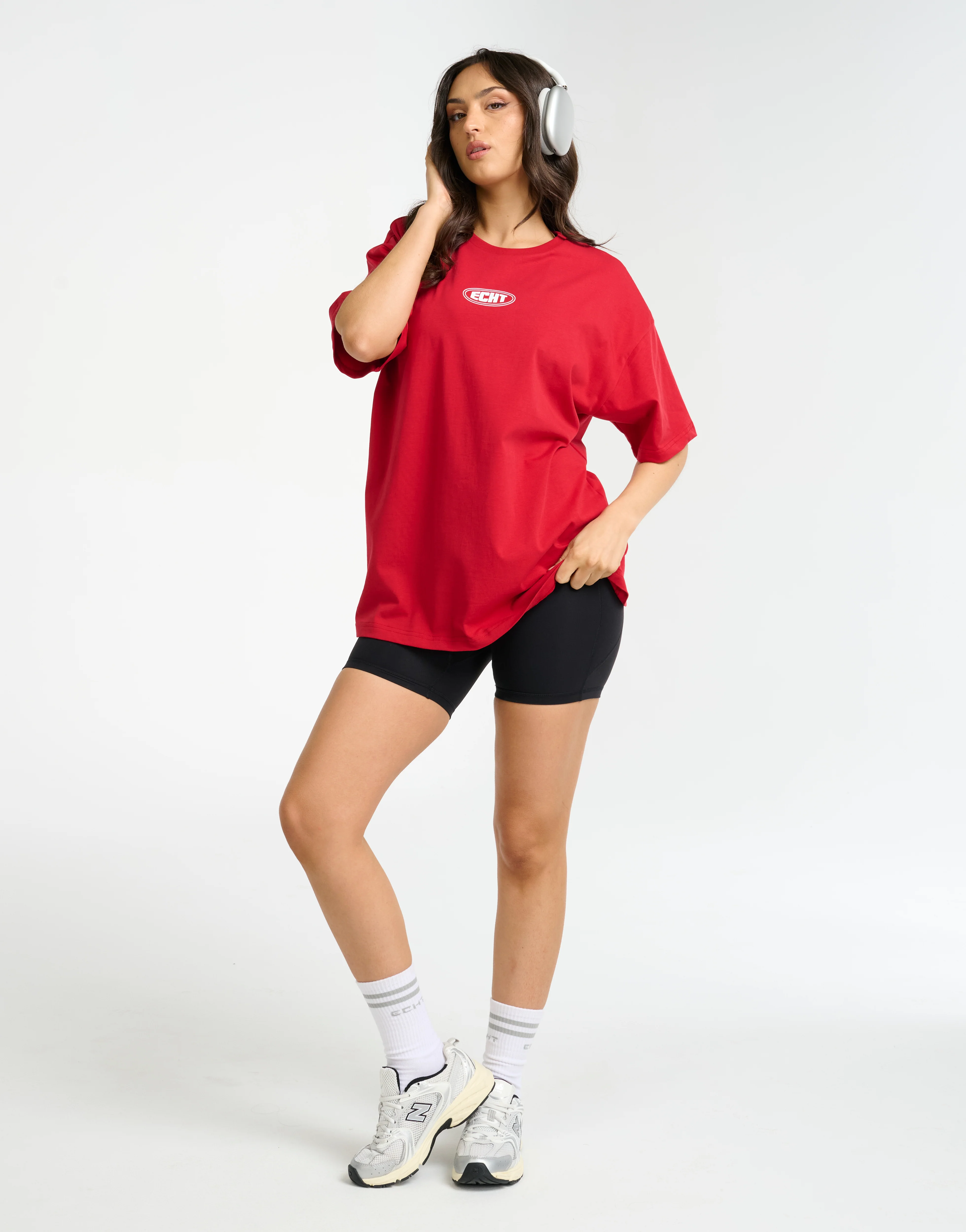 Classic Oversize Tee - Red - Image 8
