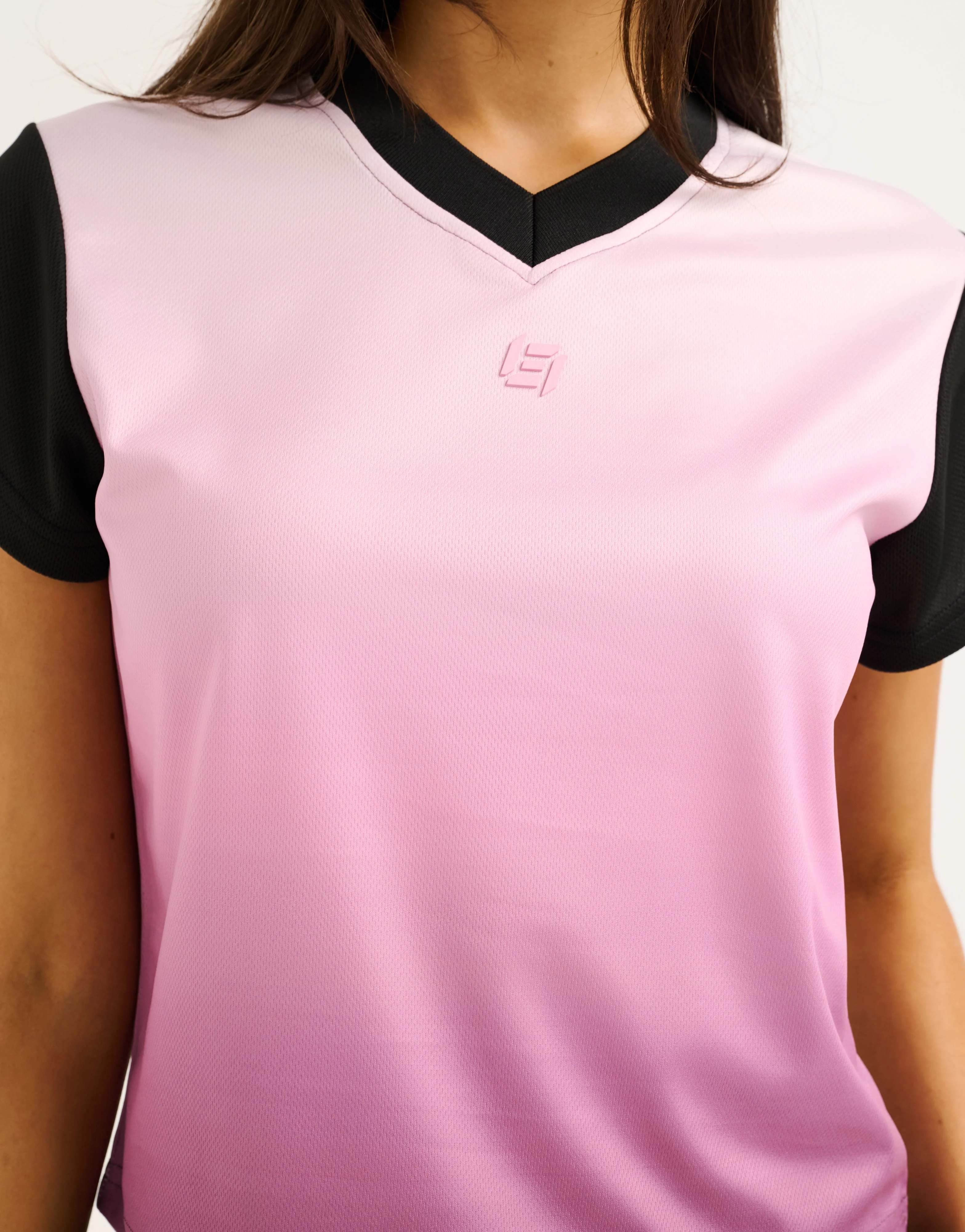 Club V Neck Crop Tee - Lilac - Image 6