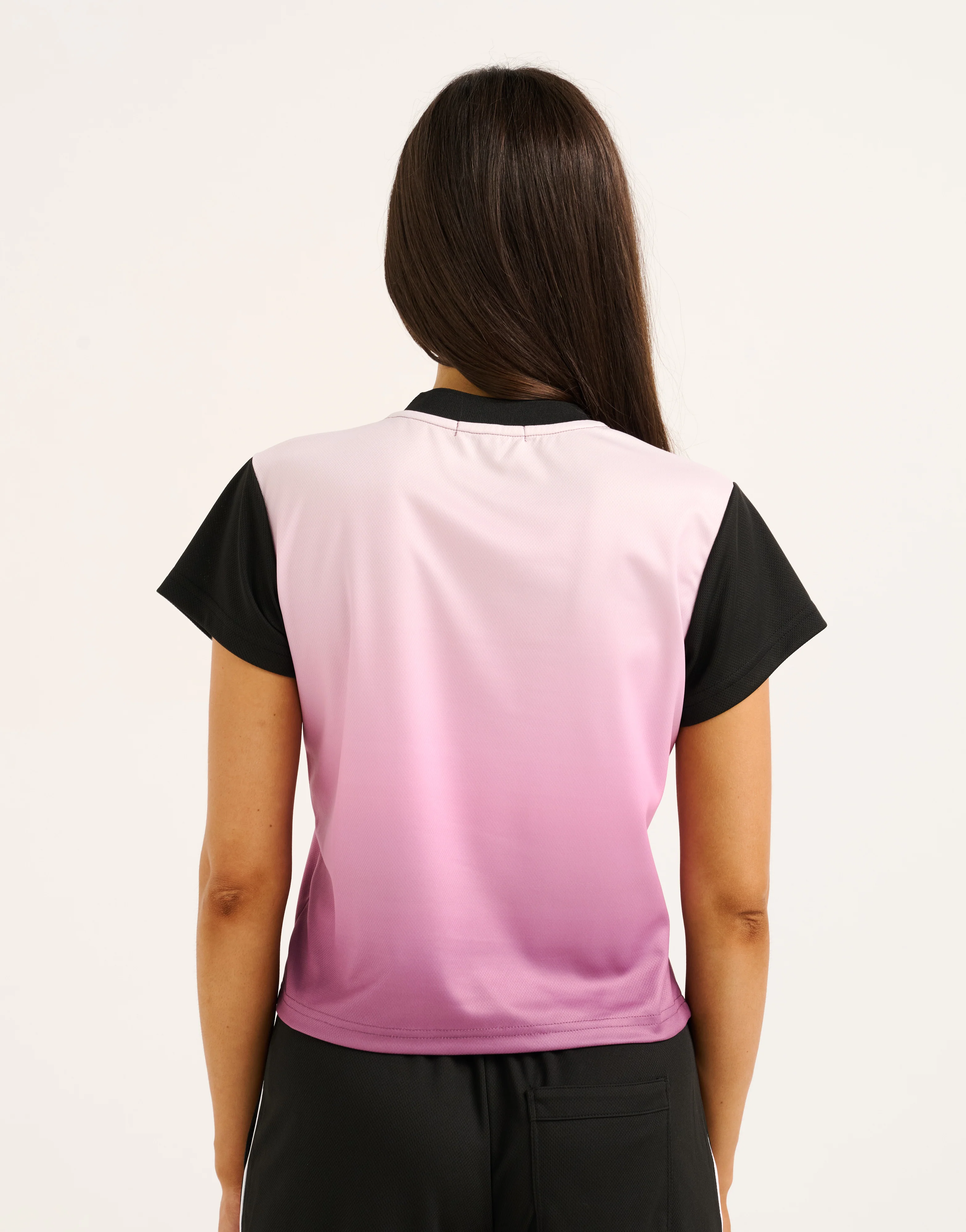 Club V Neck Crop Tee - Lilac - Image 8