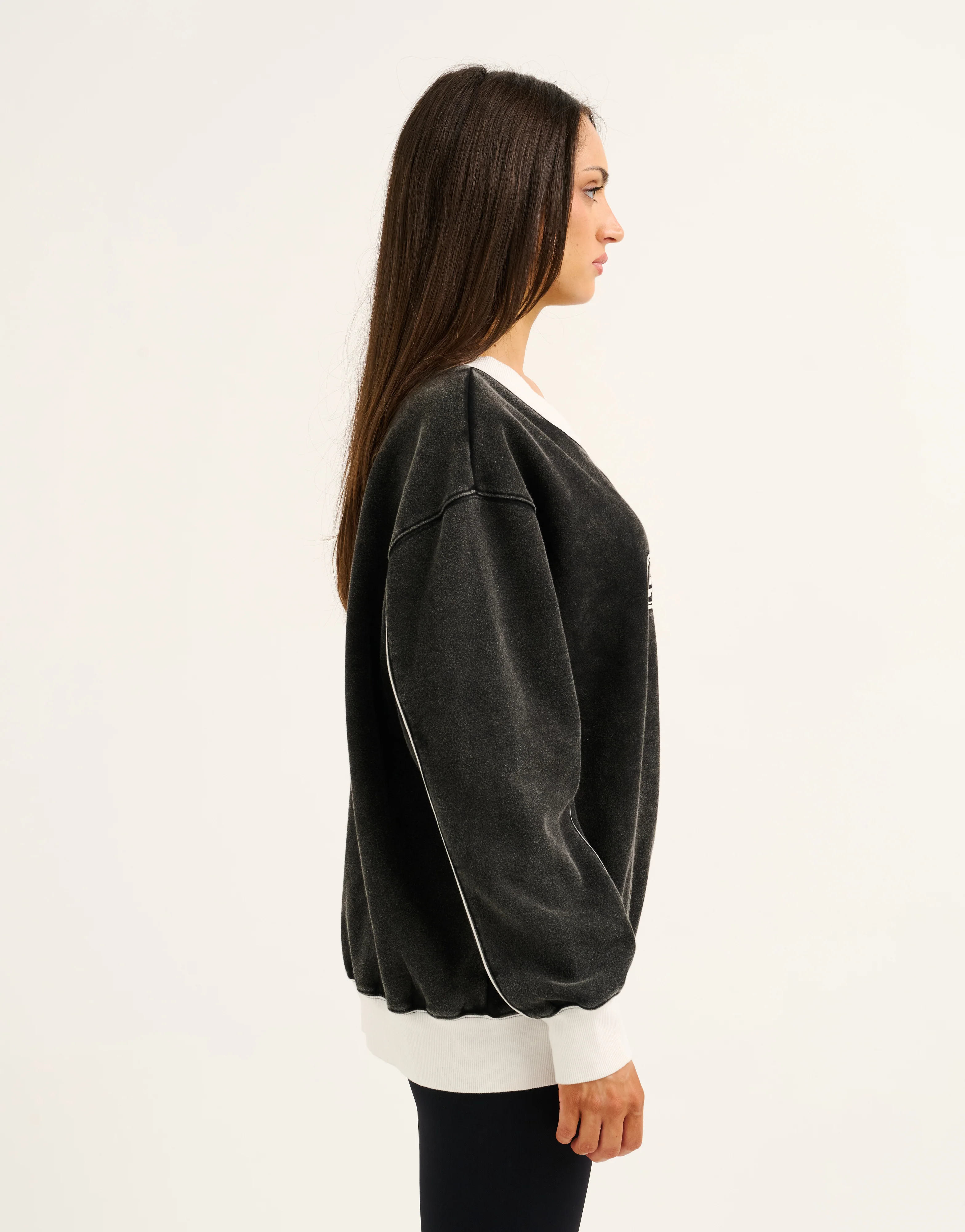 Club V Neck Sweatshirt - Black - Image 8