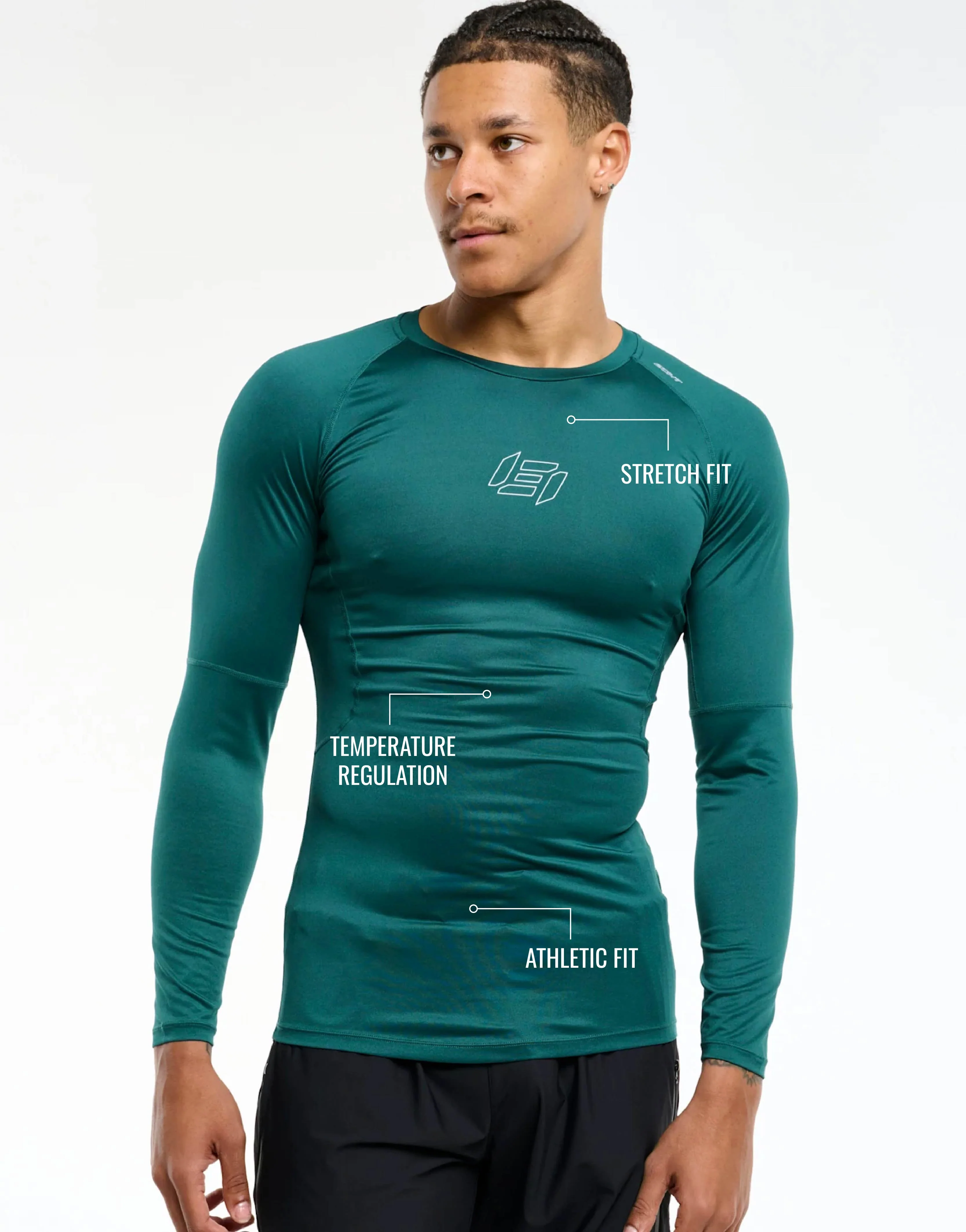 Compression Long Sleeve - Teal - Image 3