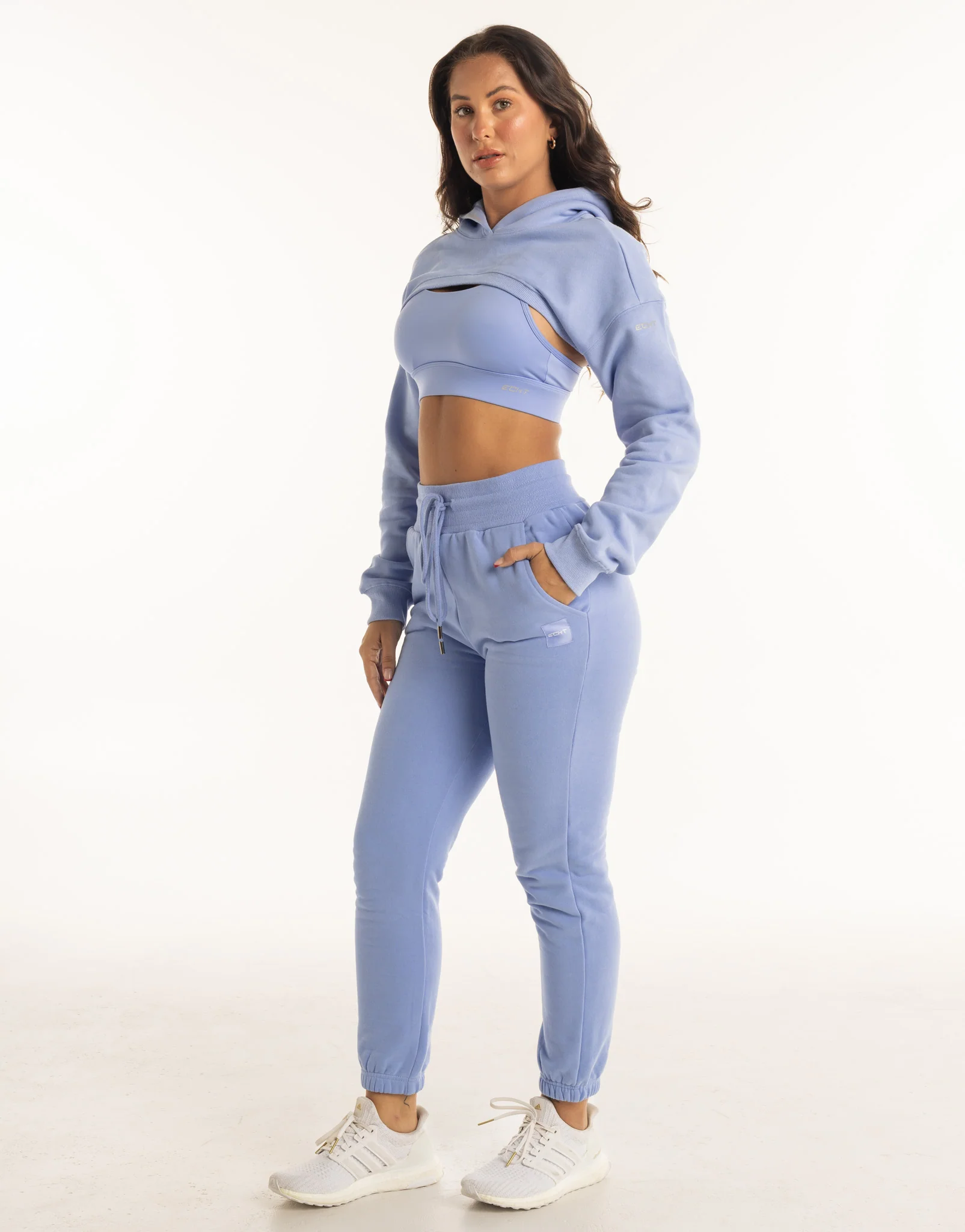 Cropped High Cut Hoodie - Hydrangea Blue - Image 4