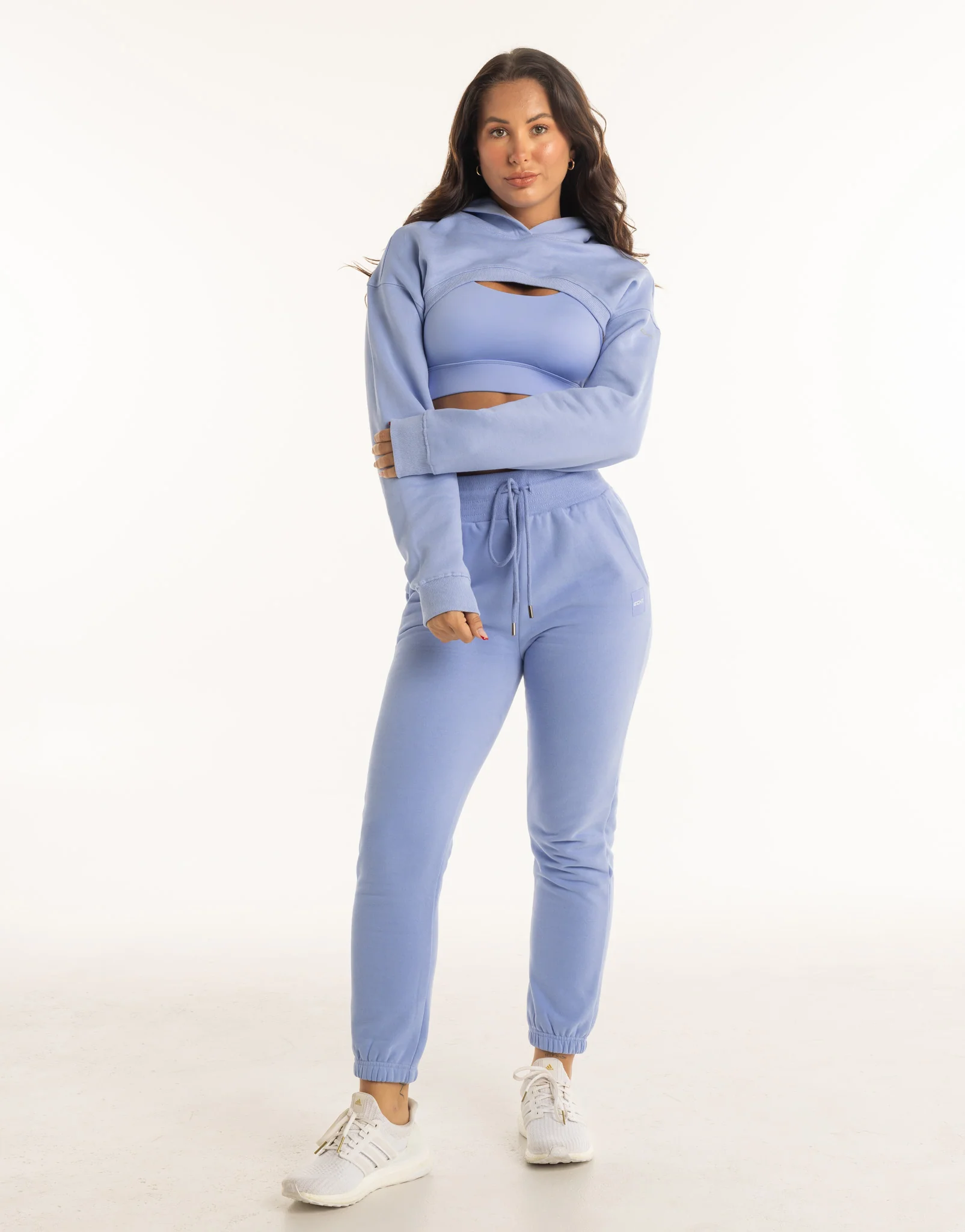 Cropped High Cut Hoodie - Hydrangea Blue - Image 9