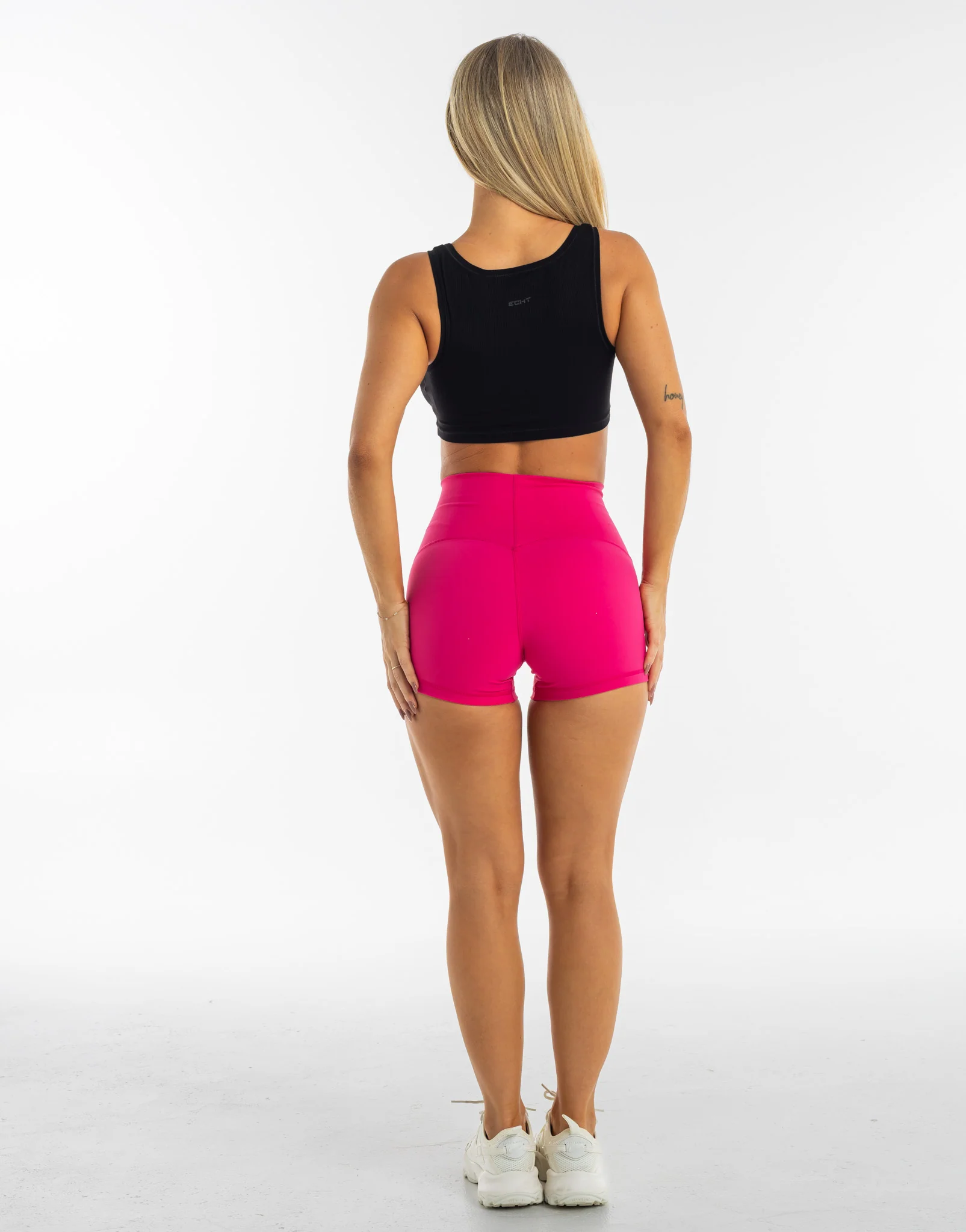 Cropped Ribbed Tank - Black - Image 7