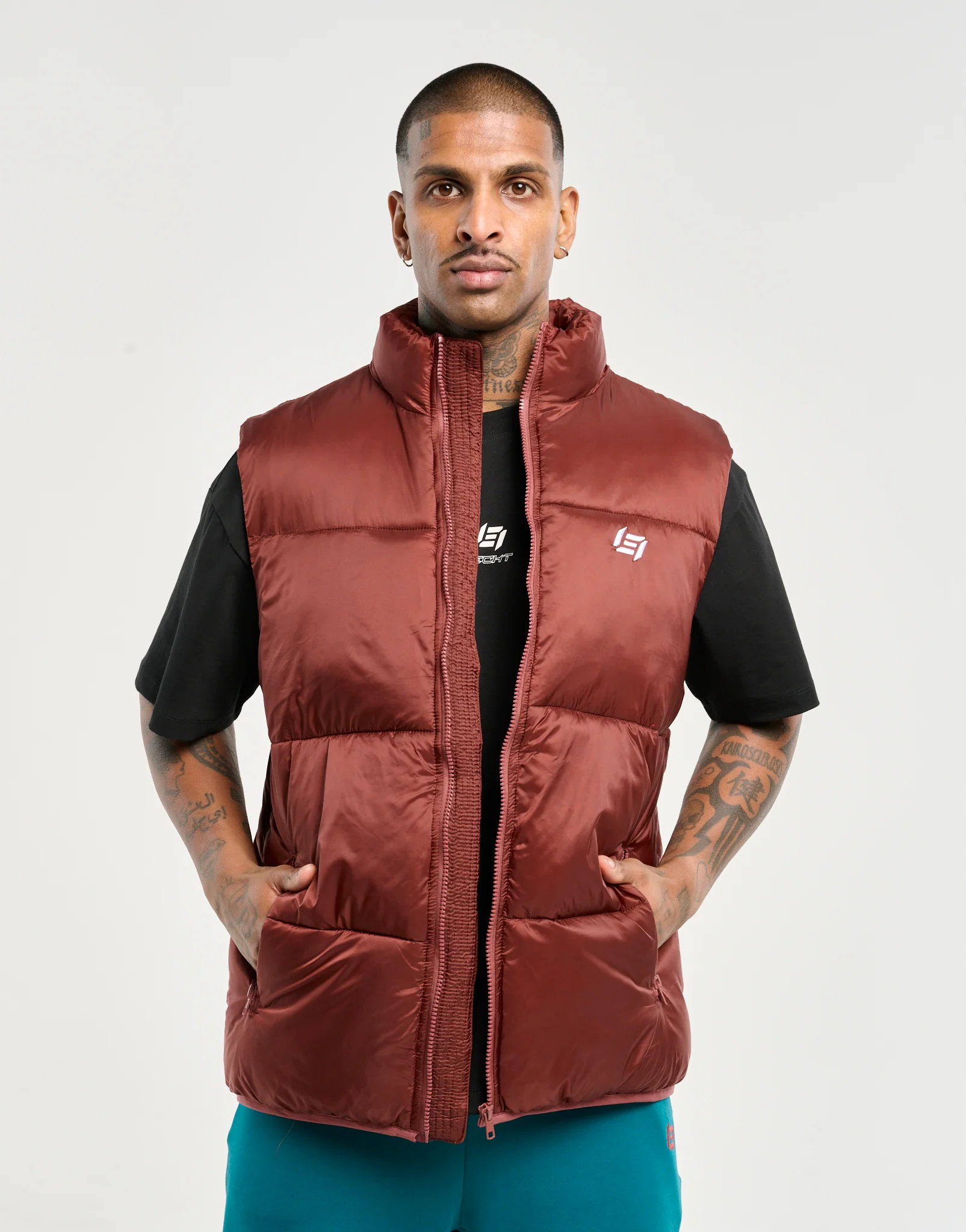 Echt Dart Puffer Vest - Brown - Image 6