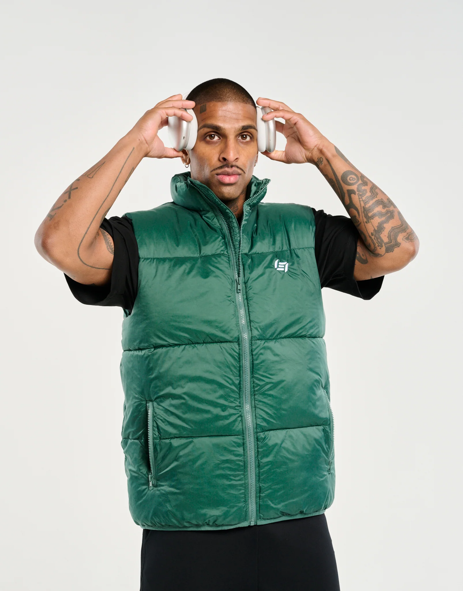 Echt Dart Puffer Vest - Green - Image 3
