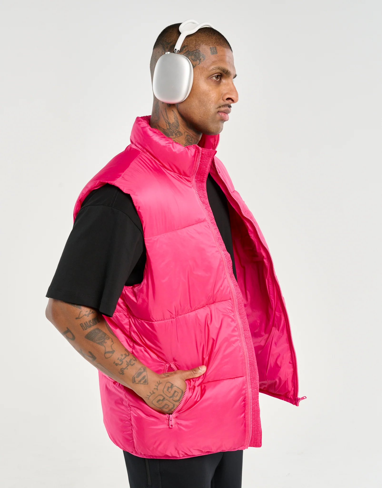 Echt Dart Puffer Vest - Pink - Image 3
