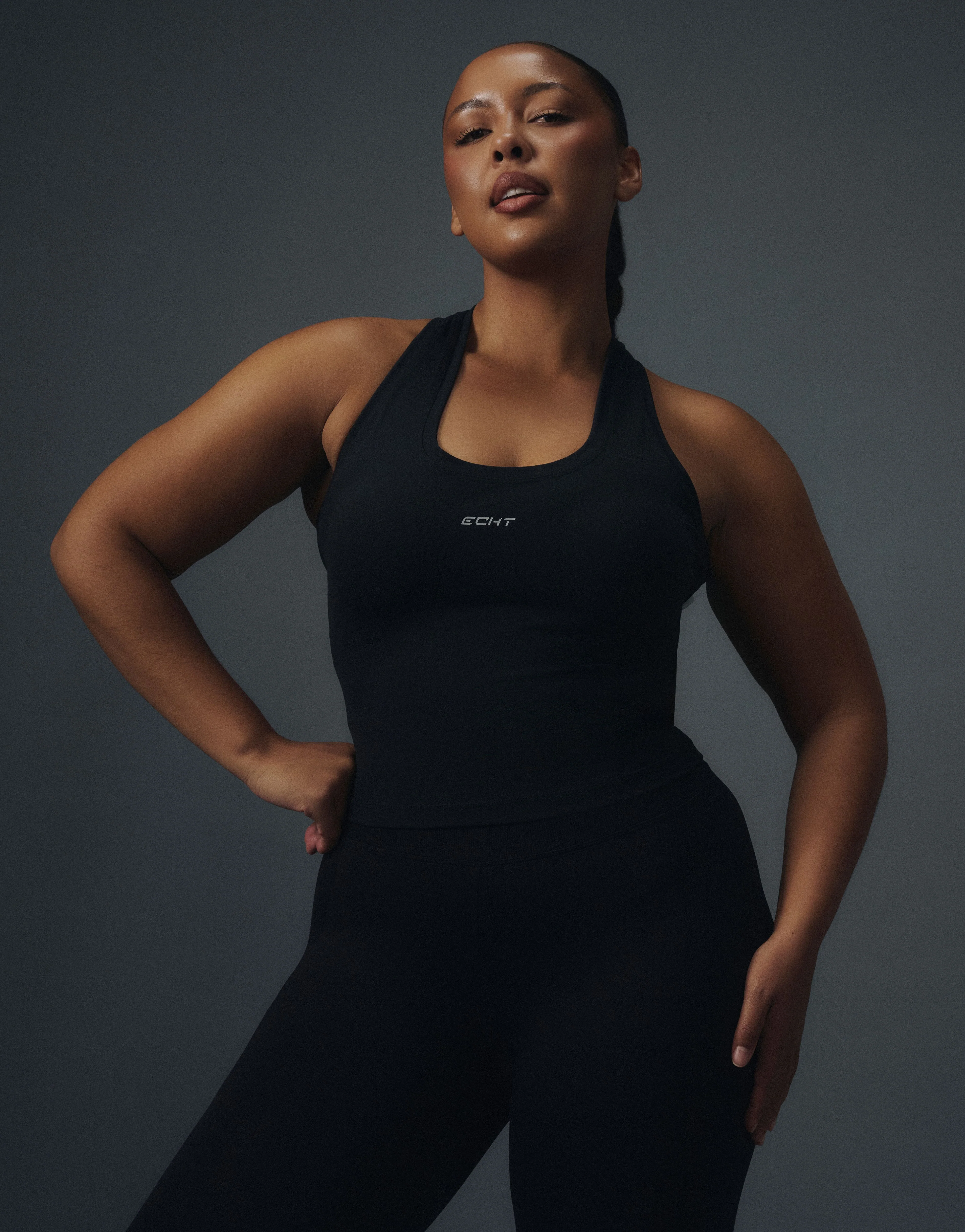 Echt Midriff Singlet - Black - Image 3