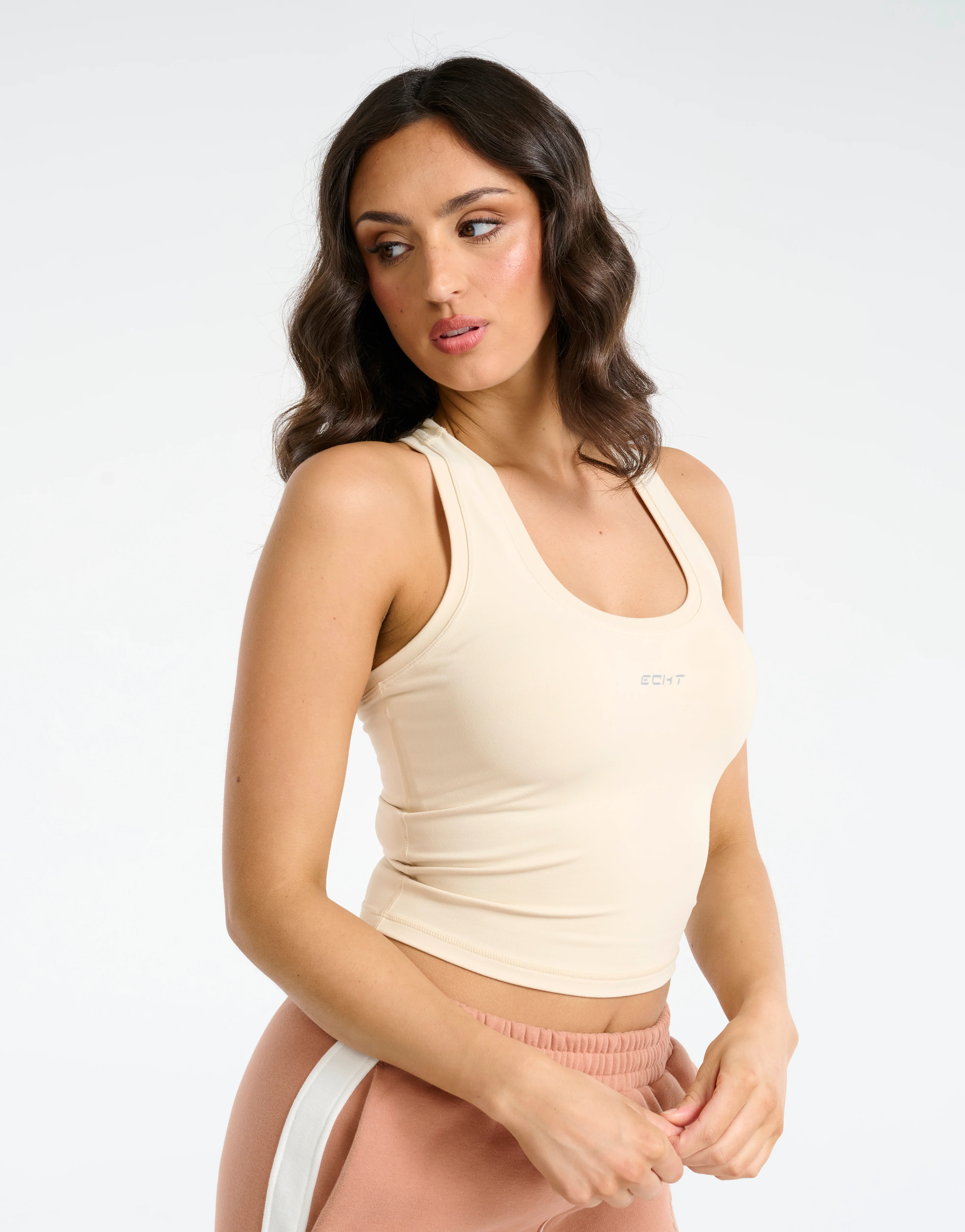 Echt Midriff Singlet - Cream - Image 2