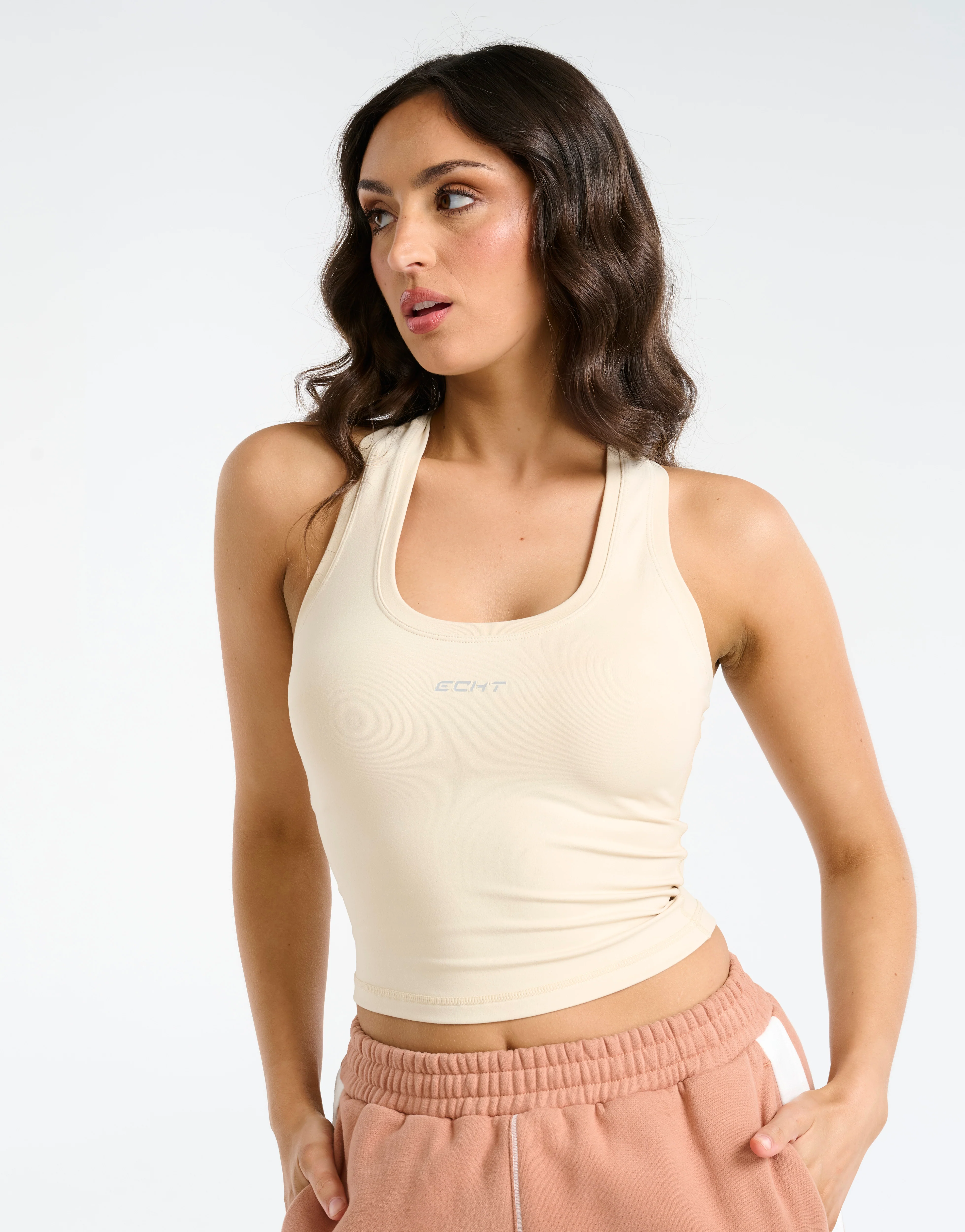 Echt Midriff Singlet - Cream - Image 9