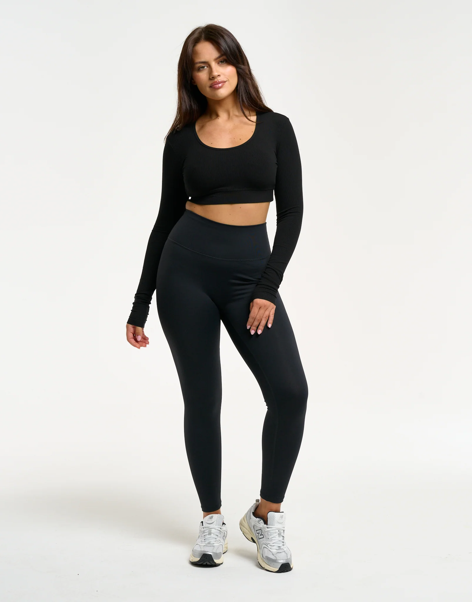 Echt Ribbed Cropped Long Sleeve - Black - Image 6