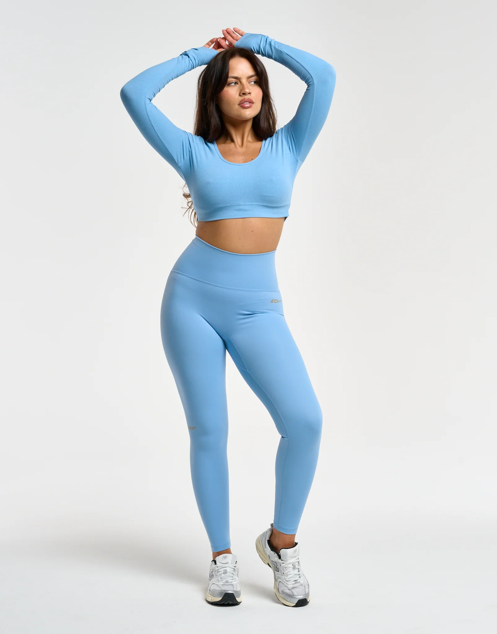 Echt Ribbed Cropped Long Sleeve - Process Blue - Image 4