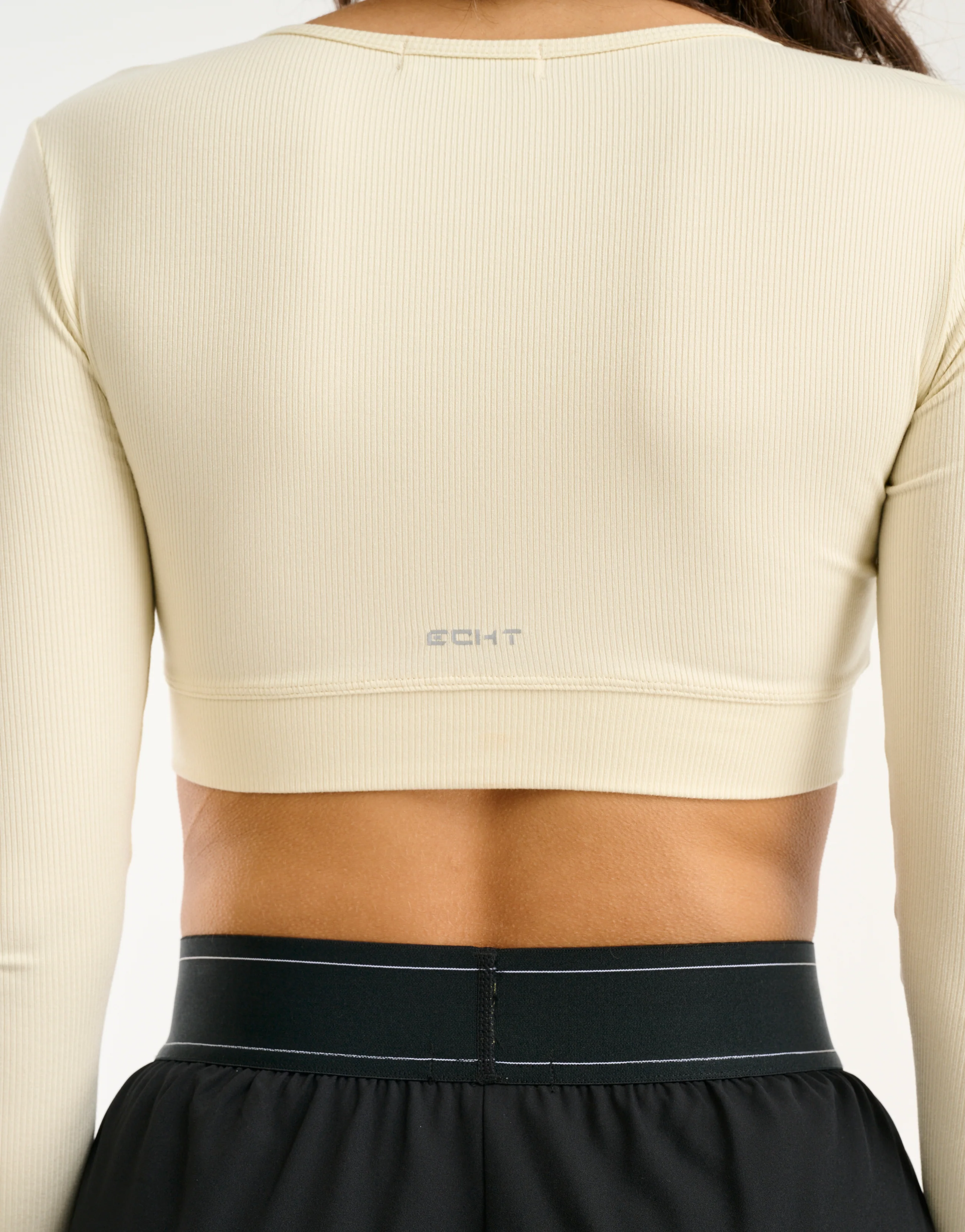 Echt Ribbed Cropped Long Sleeve - Taupe - Image 9