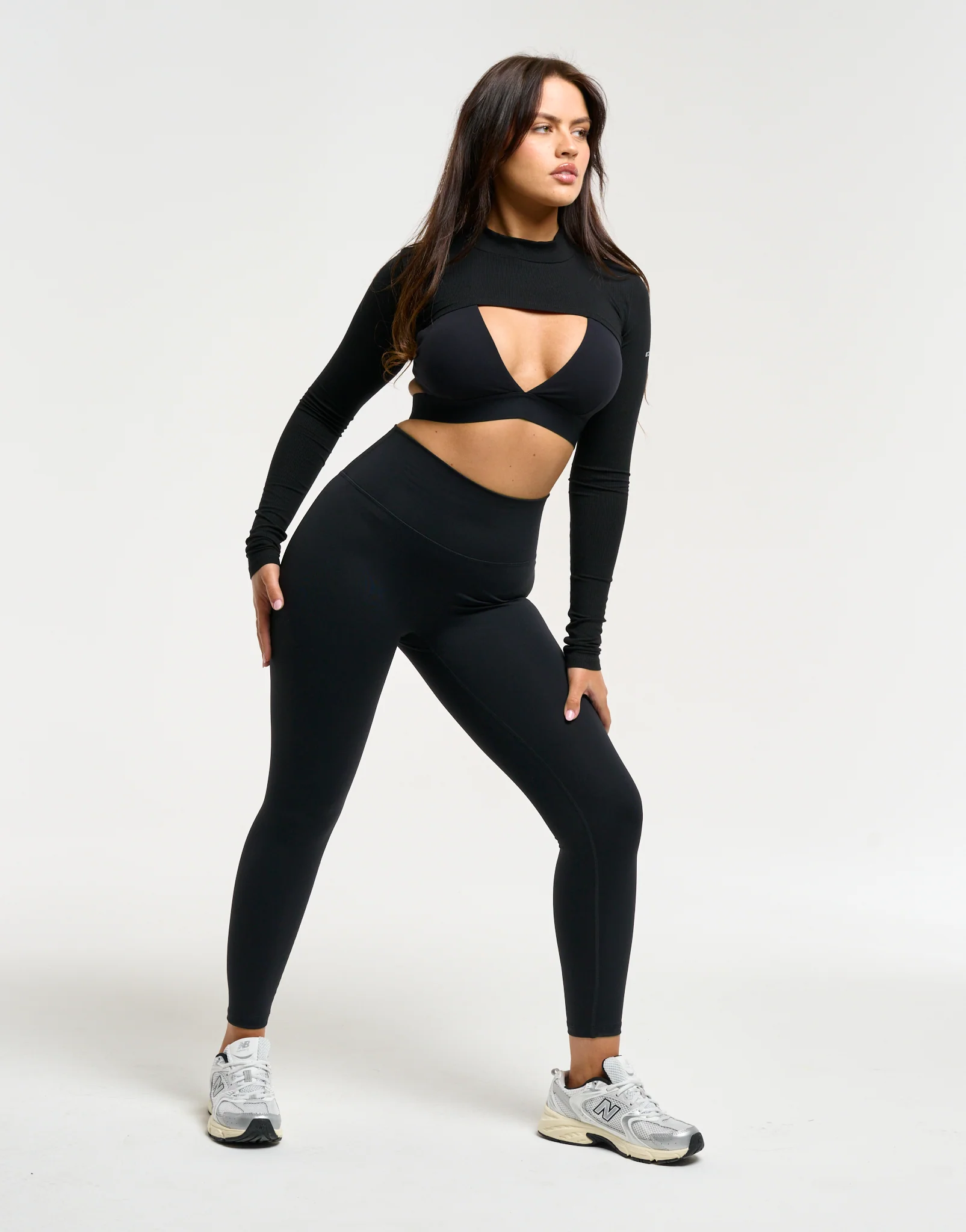 Echt Ribbed High Cut Long Sleeve - Black - Image 8