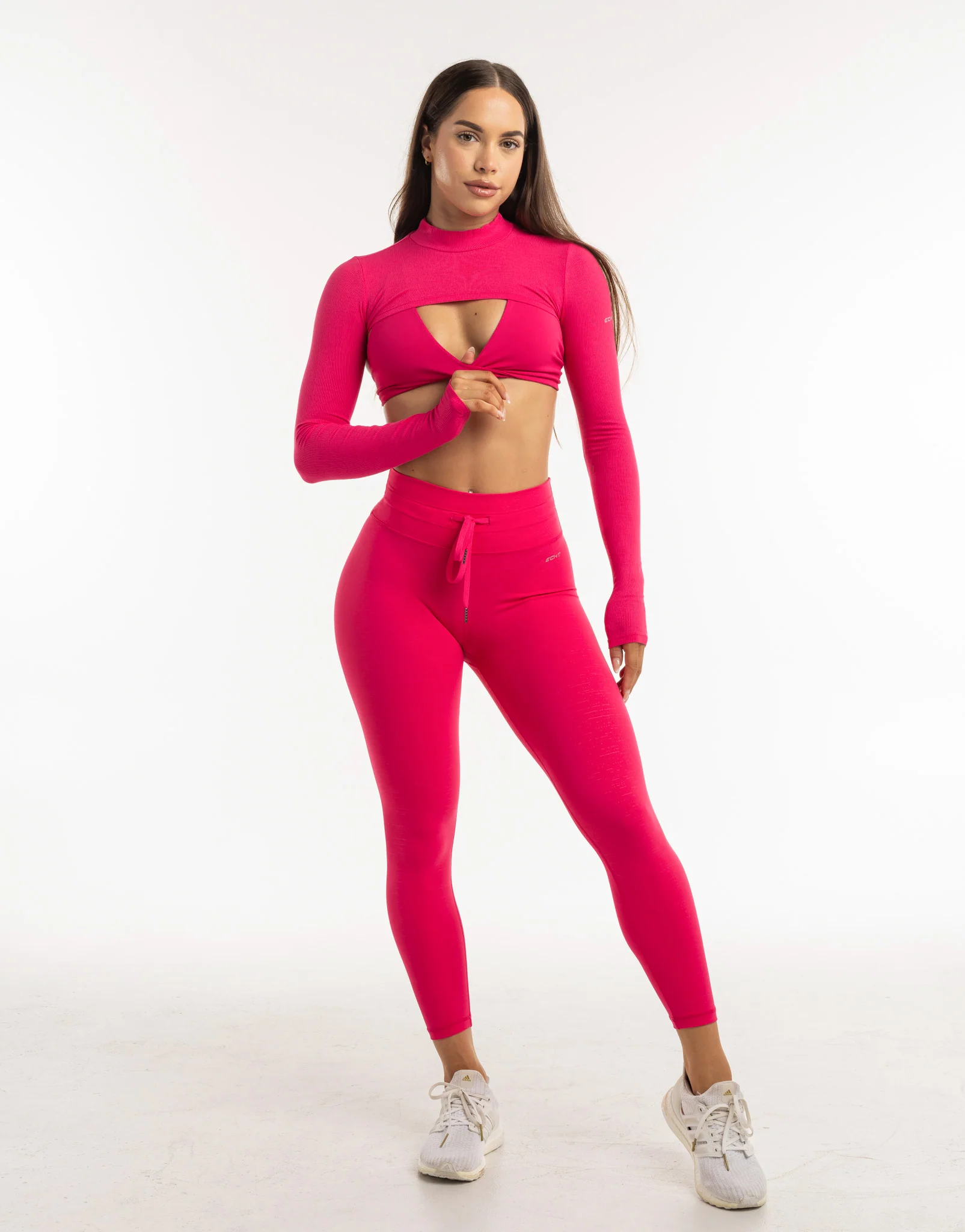 Echt Ribbed High Cut Long Sleeve - Bright Pink - Image 3