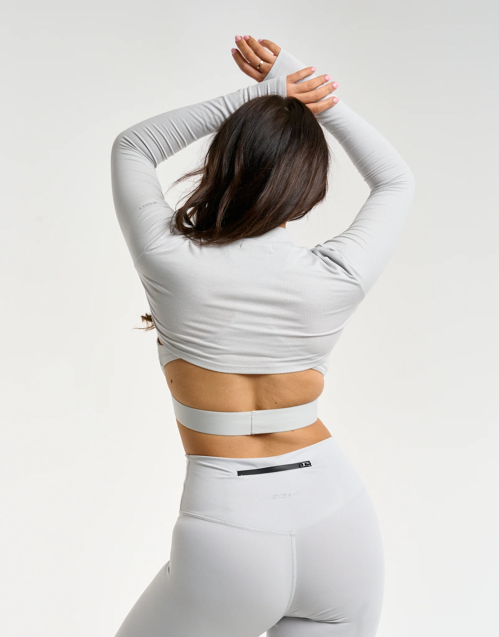 Echt Ribbed High Cut Long Sleeve - Micro Grey - Image 3