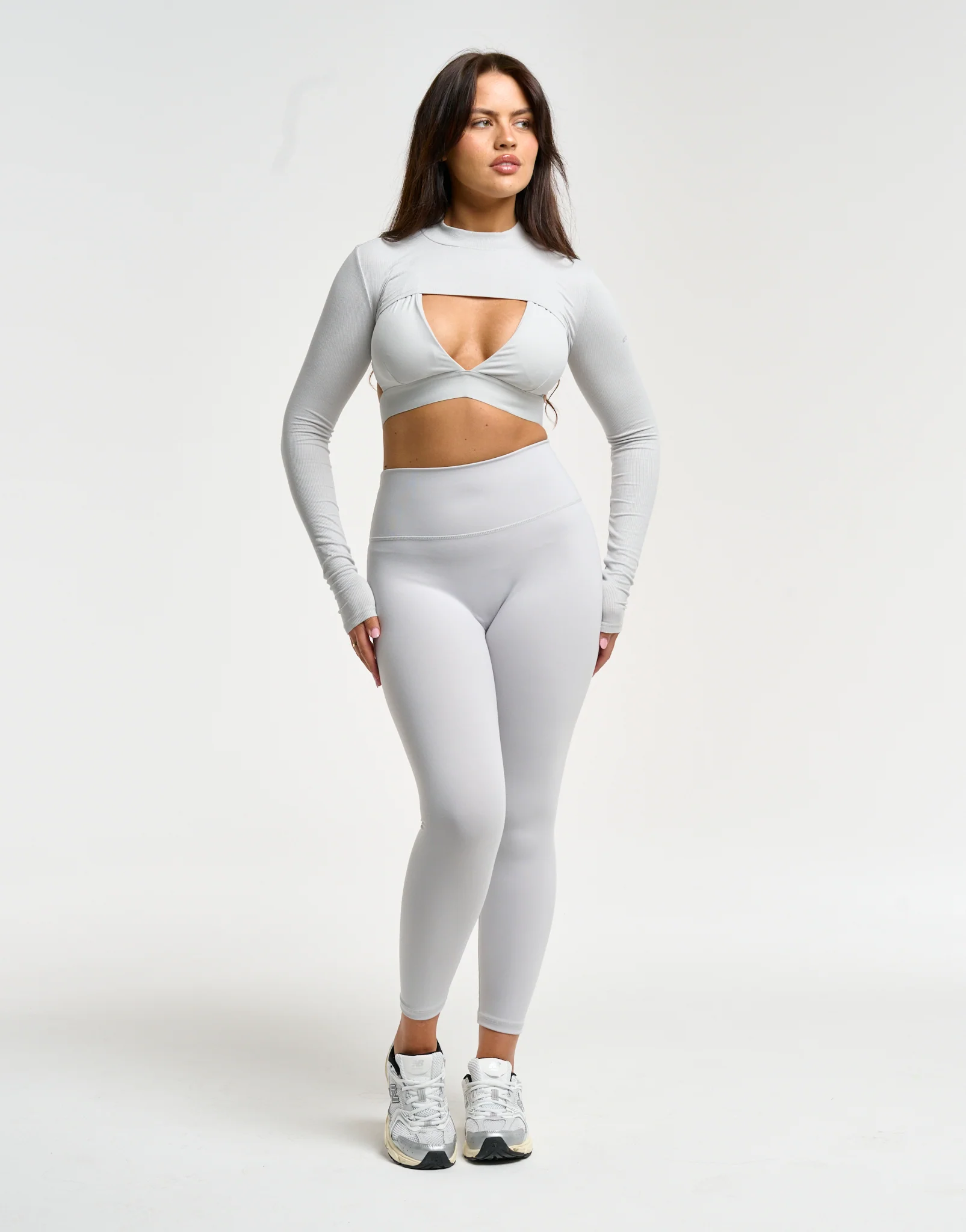 Echt Ribbed High Cut Long Sleeve - Micro Grey - Image 4