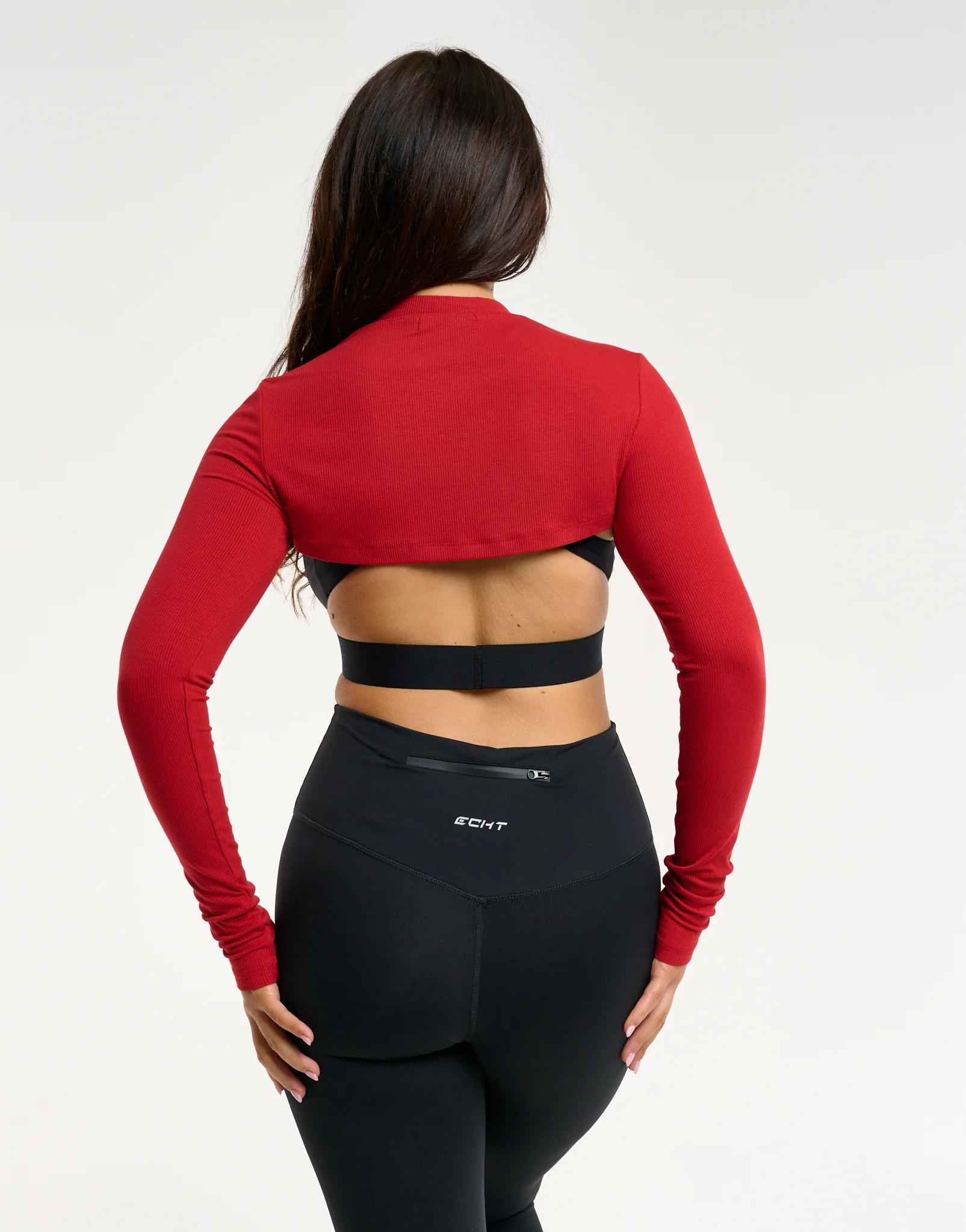 Echt Ribbed High Cut Long Sleeve - Scarlet Red - Image 2