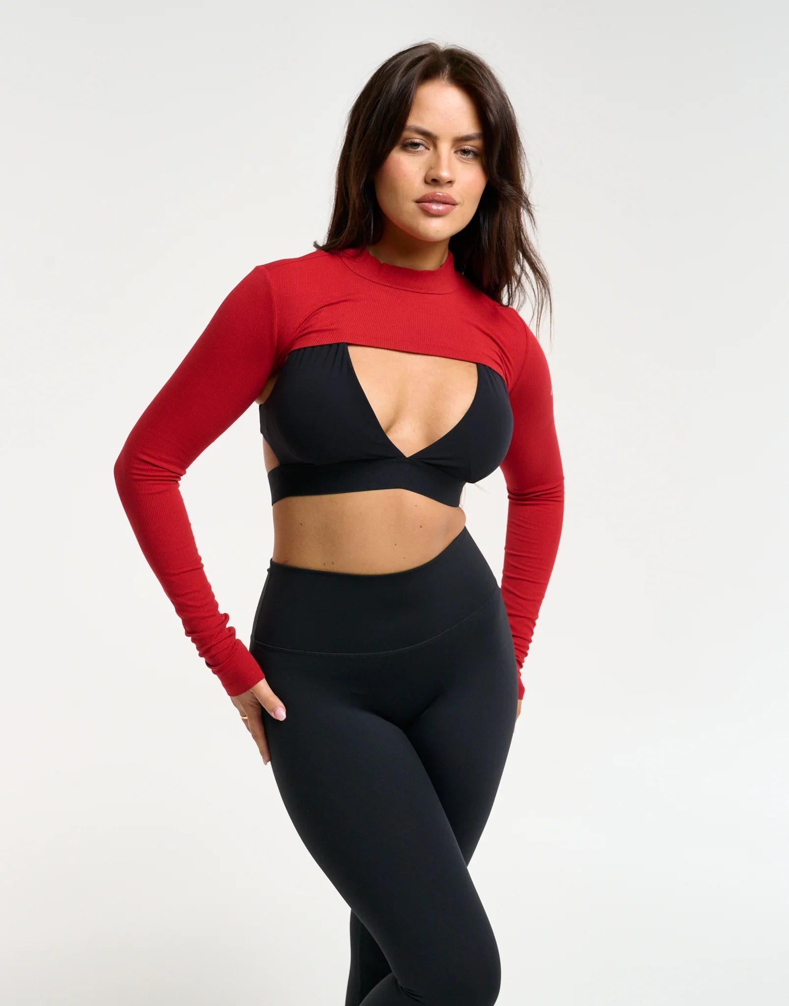 Echt Ribbed High Cut Long Sleeve - Scarlet Red - Image 6