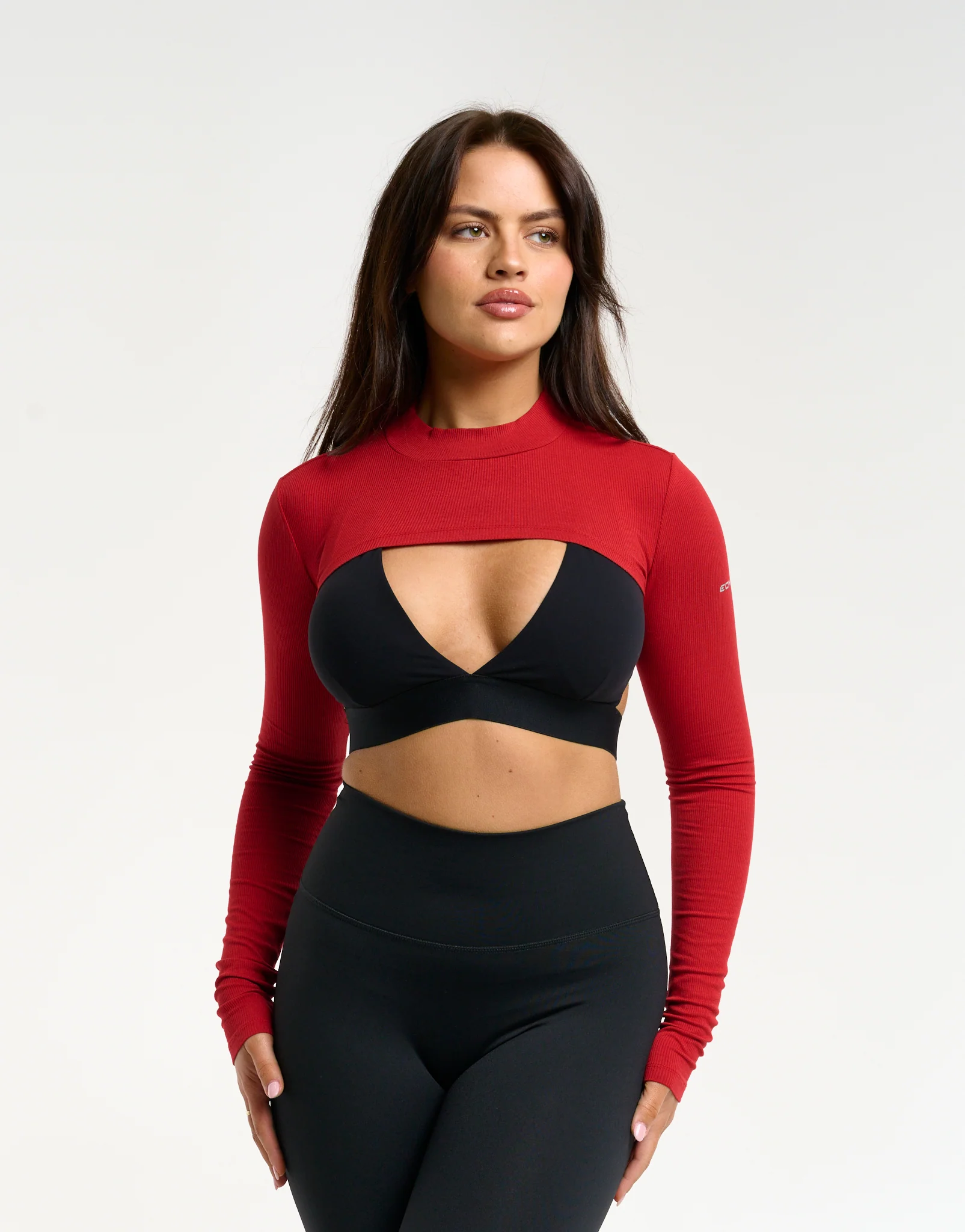 Echt Ribbed High Cut Long Sleeve - Scarlet Red - Image 7