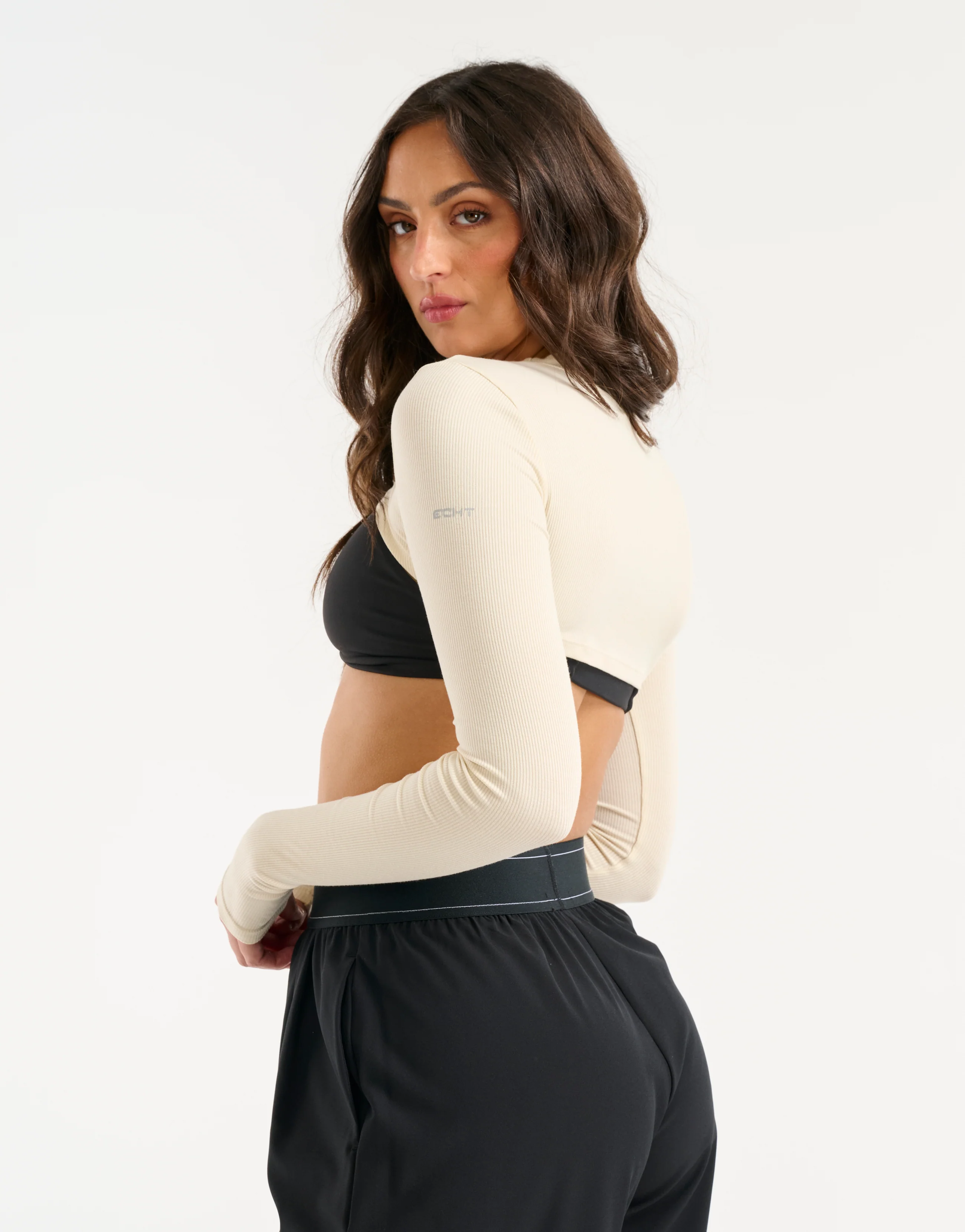 Echt Ribbed High Cut Long Sleeve - Taupe - Image 10