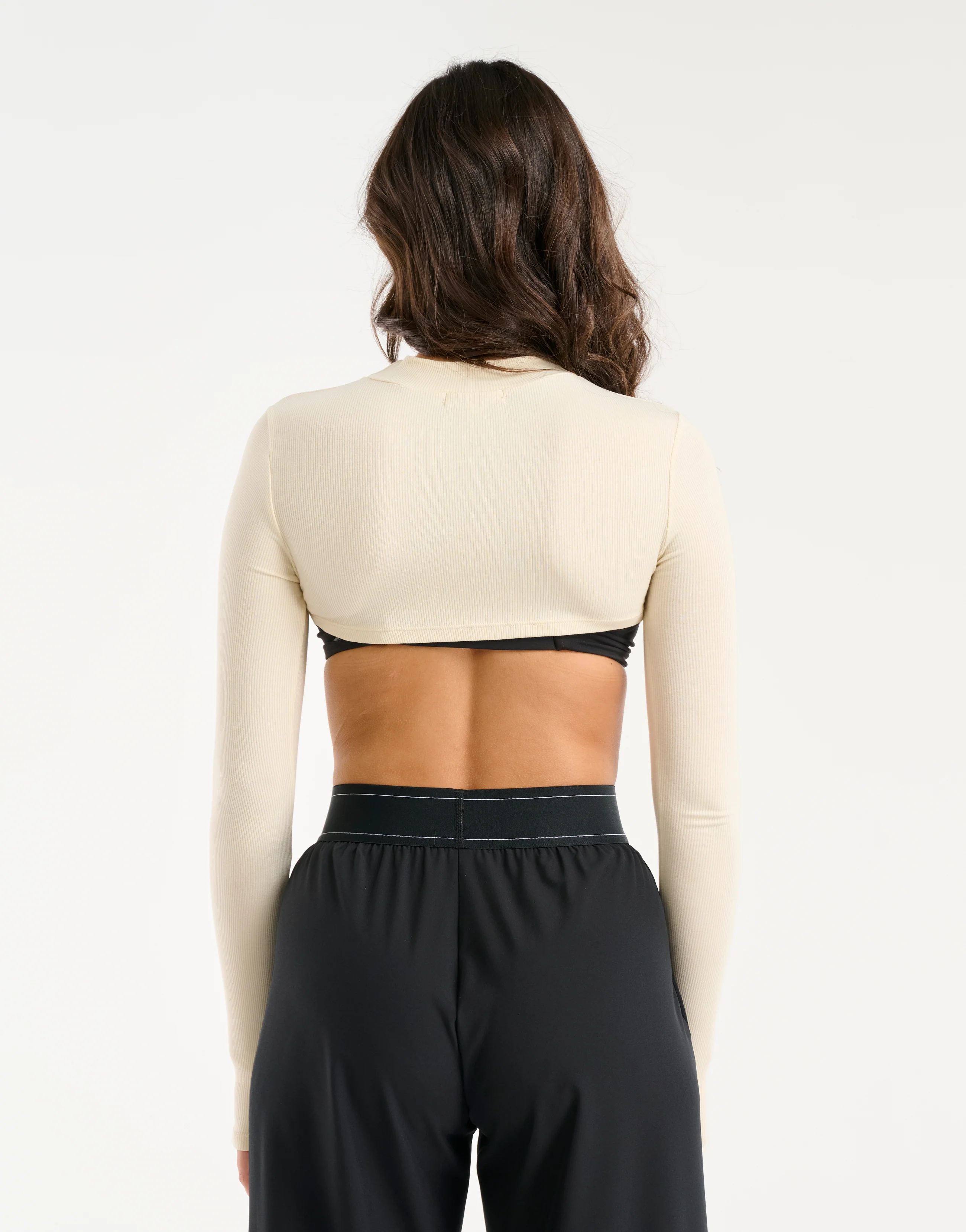 Echt Ribbed High Cut Long Sleeve - Taupe - Image 2