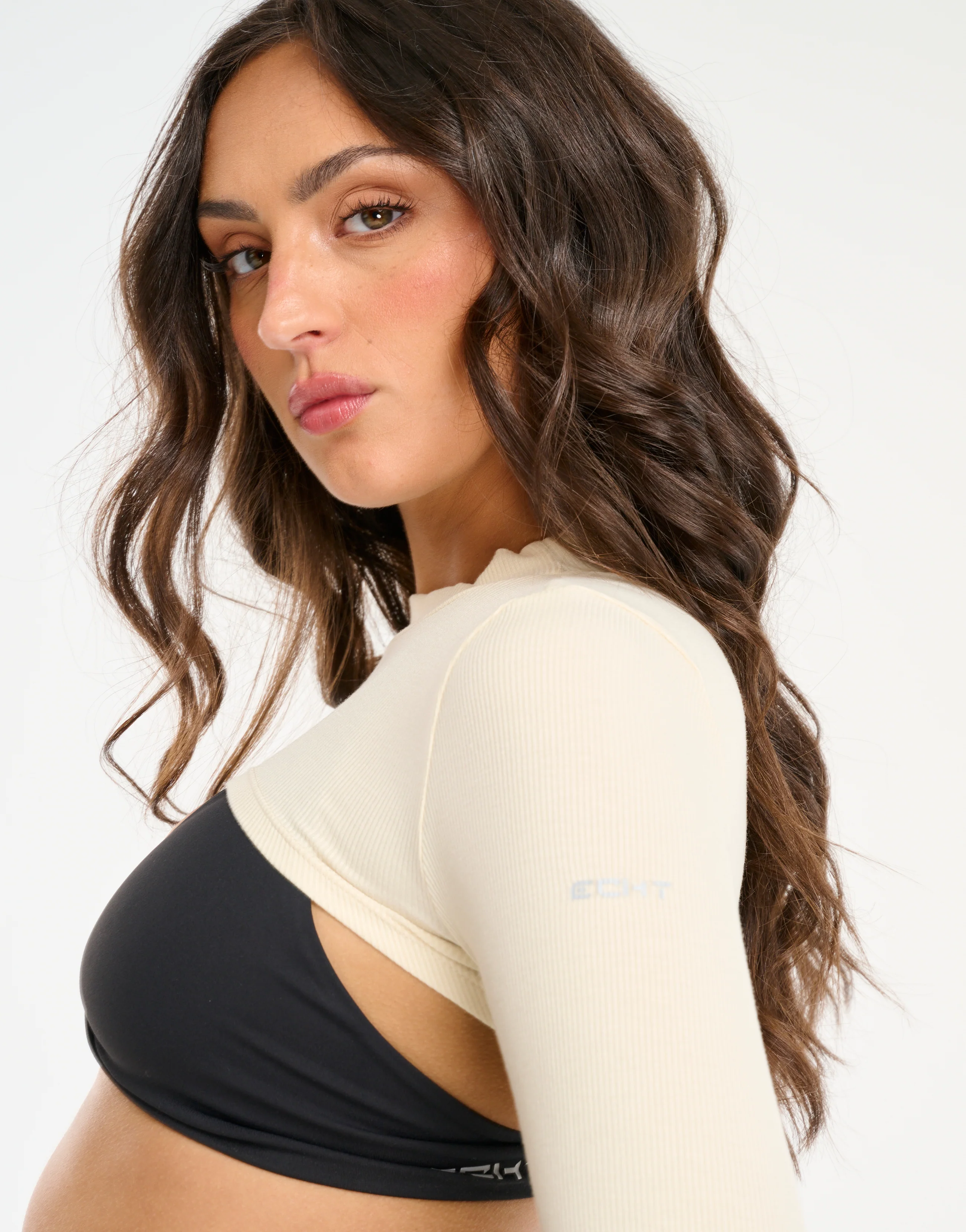 Echt Ribbed High Cut Long Sleeve - Taupe - Image 7