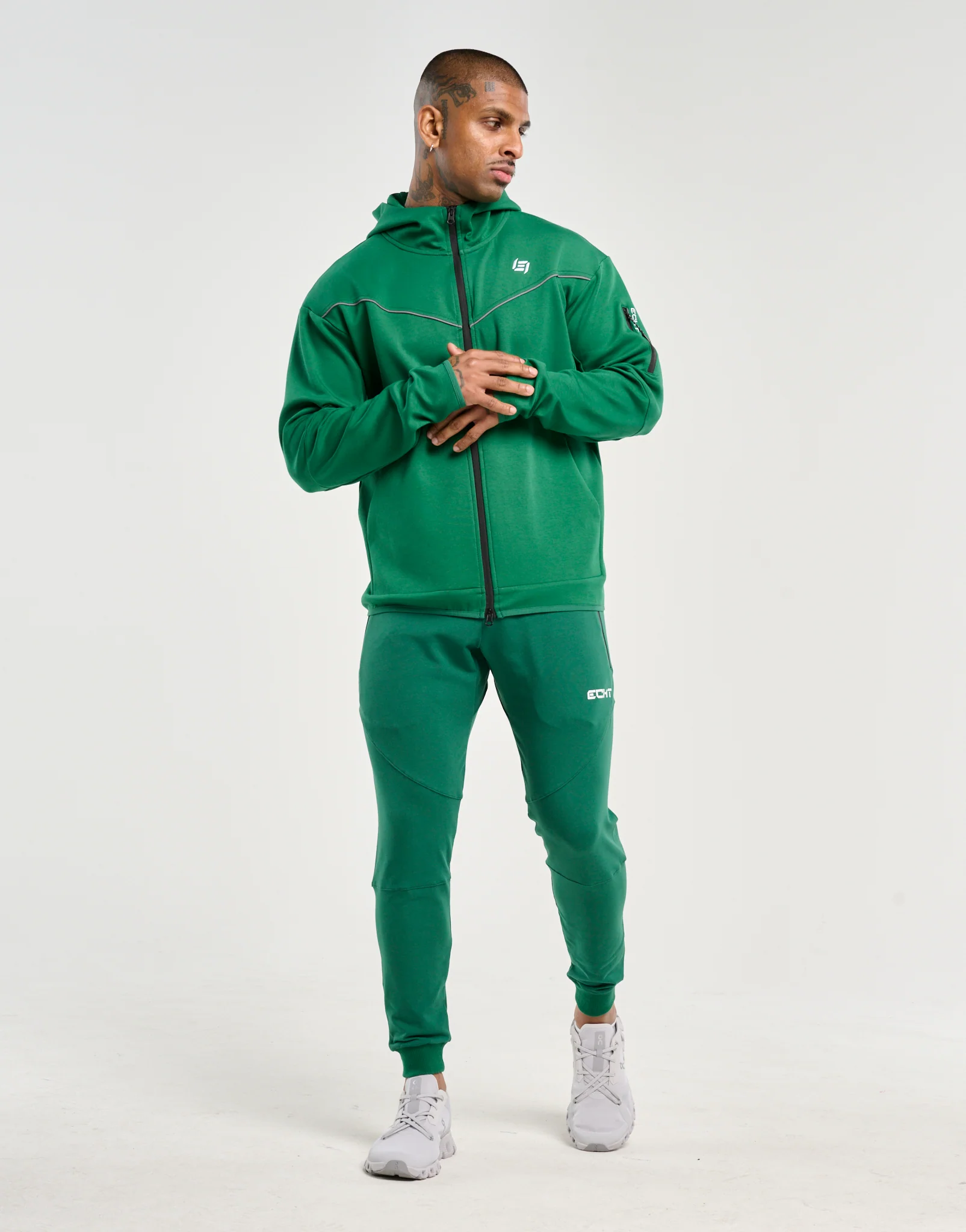 Echt Tech Zip-Up Hoodie - Green - Image 3