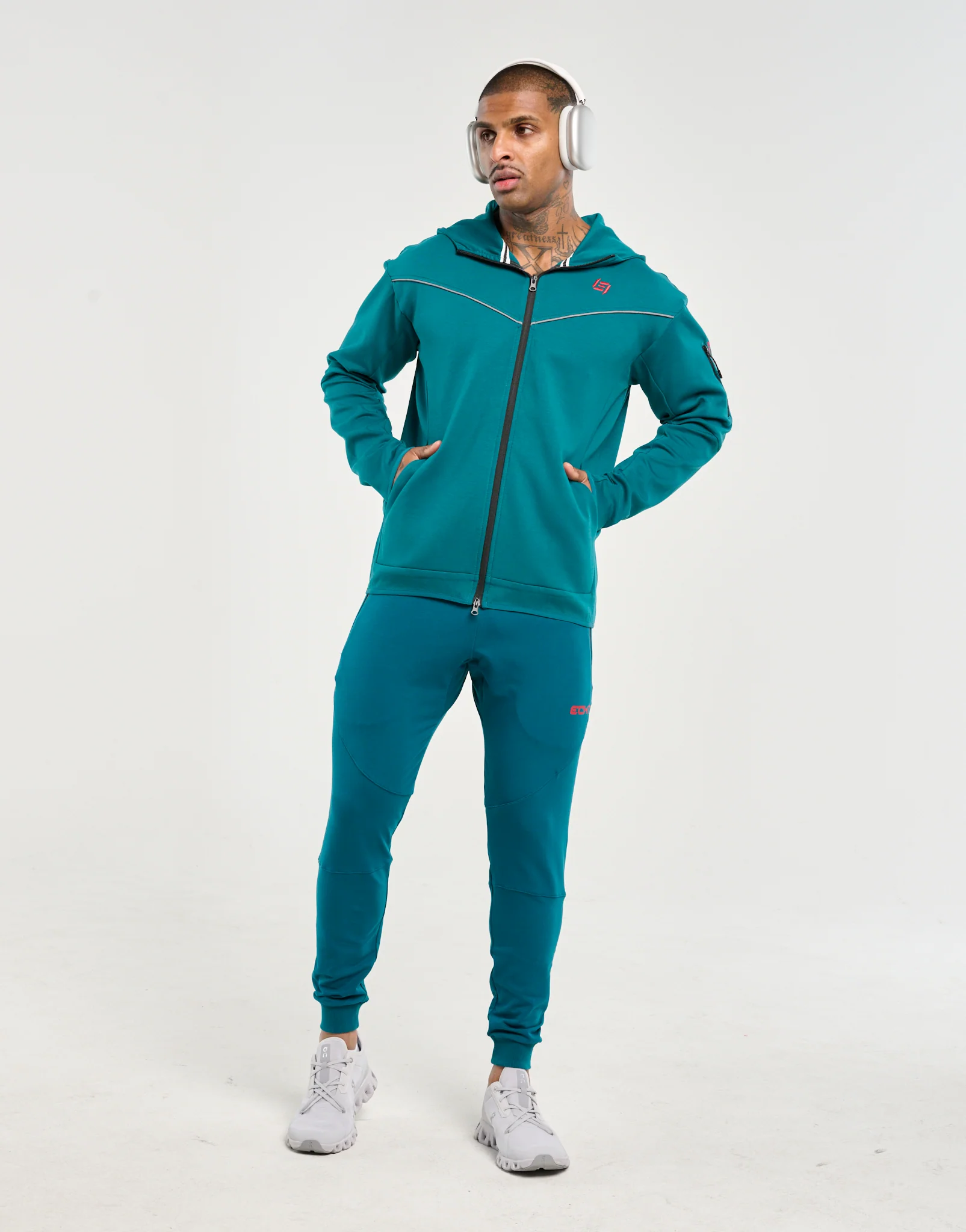 Echt Tech Zip-Up Hoodie - Teal - Image 3
