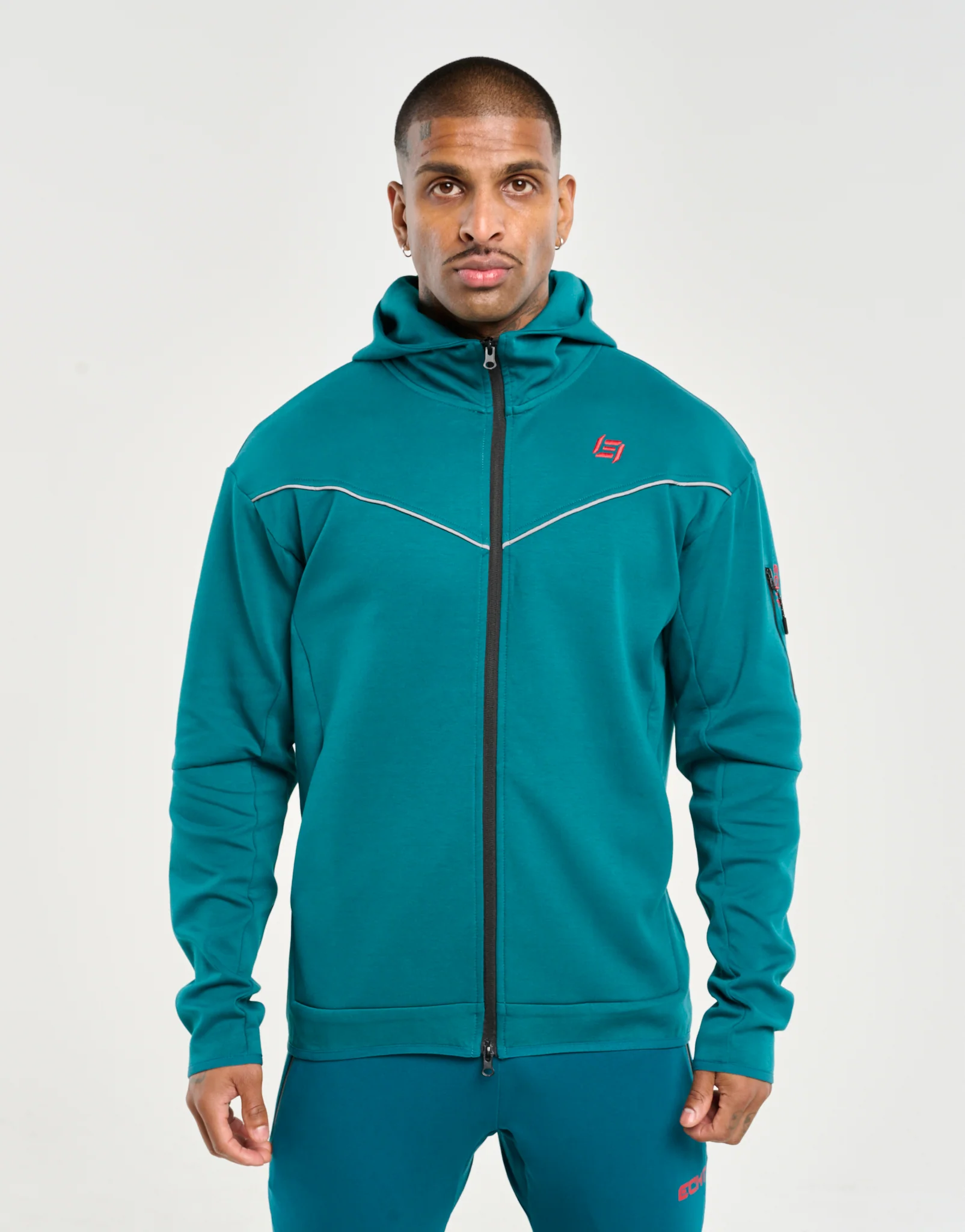 Echt Tech Zip-Up Hoodie - Teal - Image 6