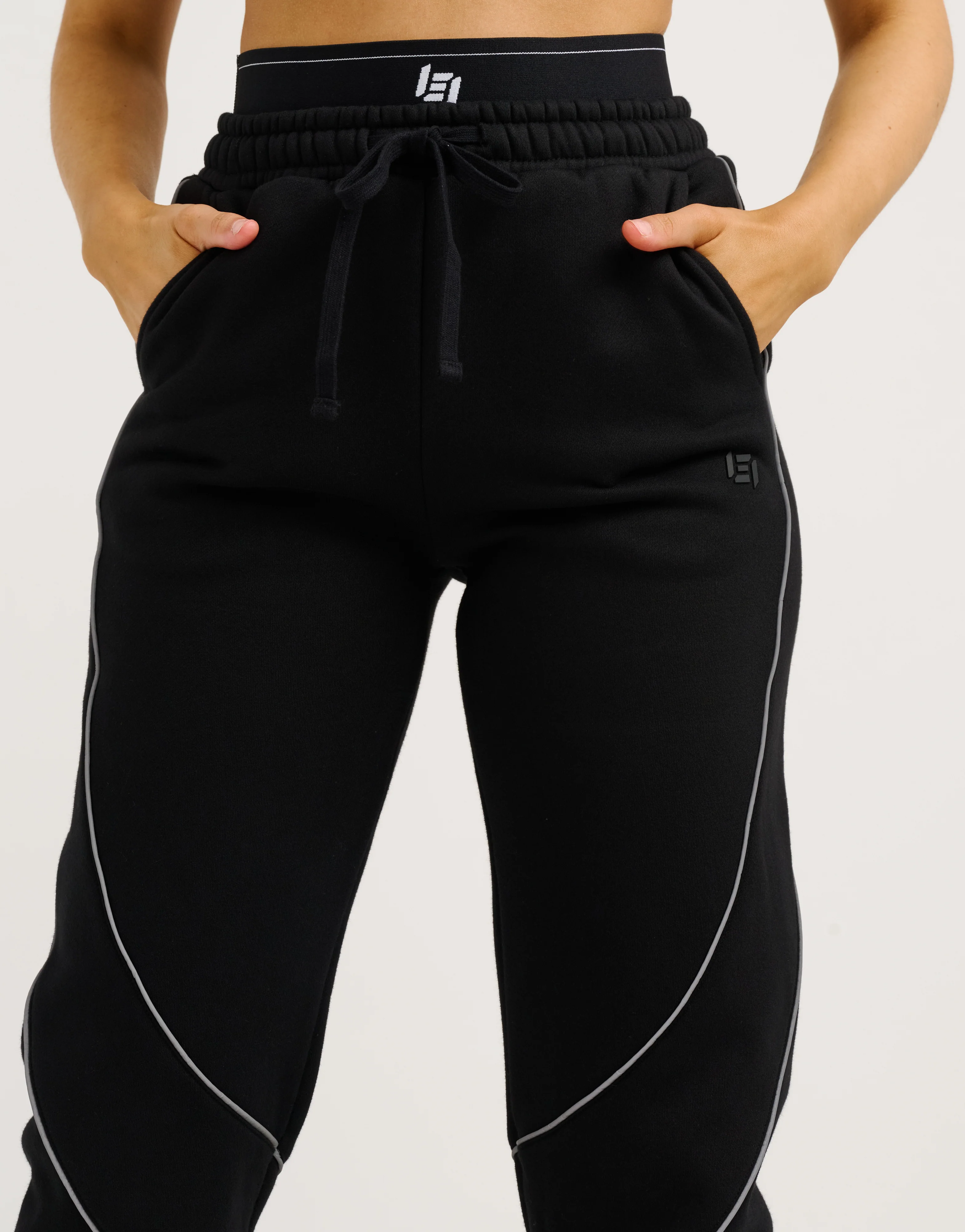 Elemental Layered Jogger Sweatpants - Black/White - Image 12