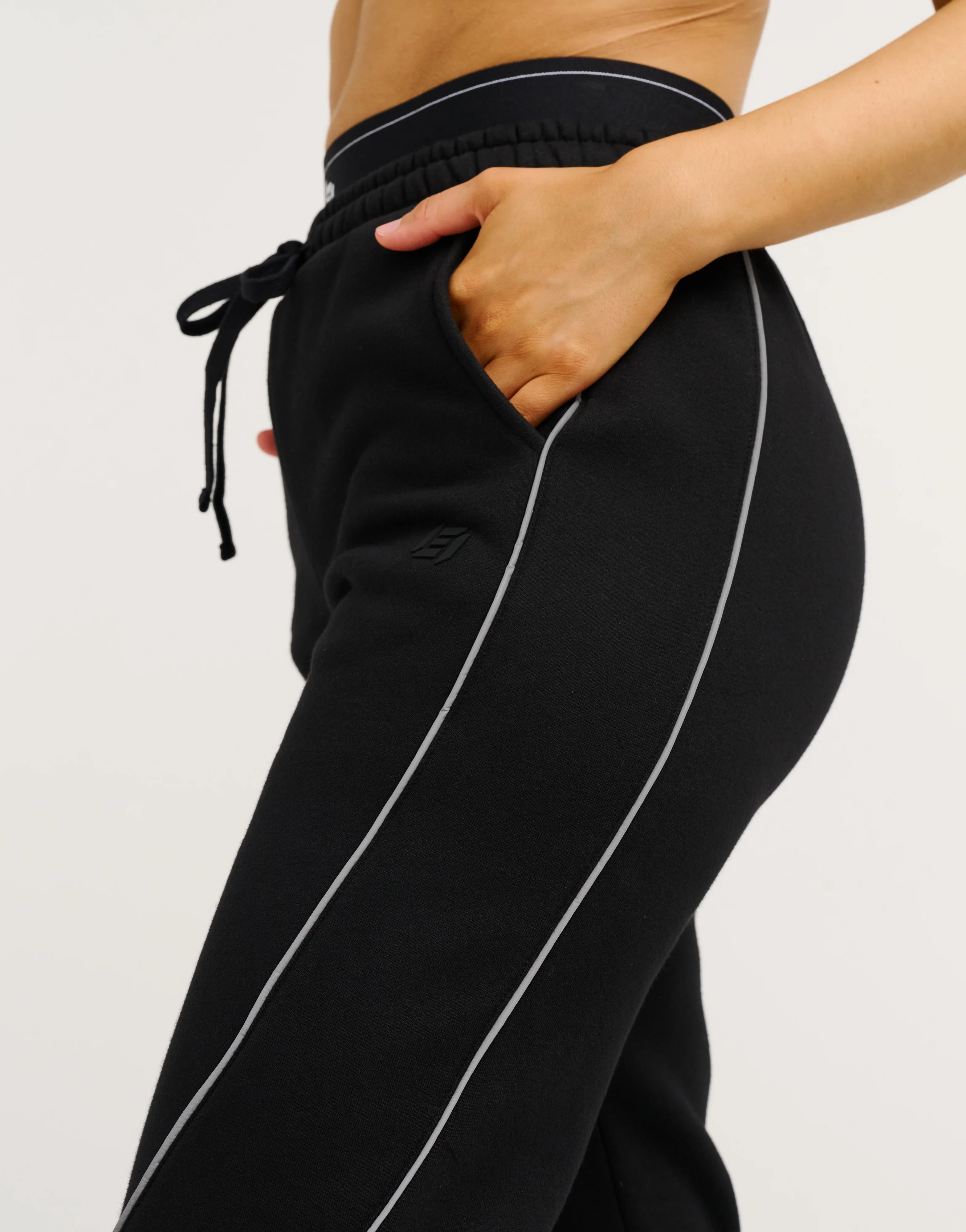 Elemental Layered Jogger Sweatpants - Black/White - Image 13