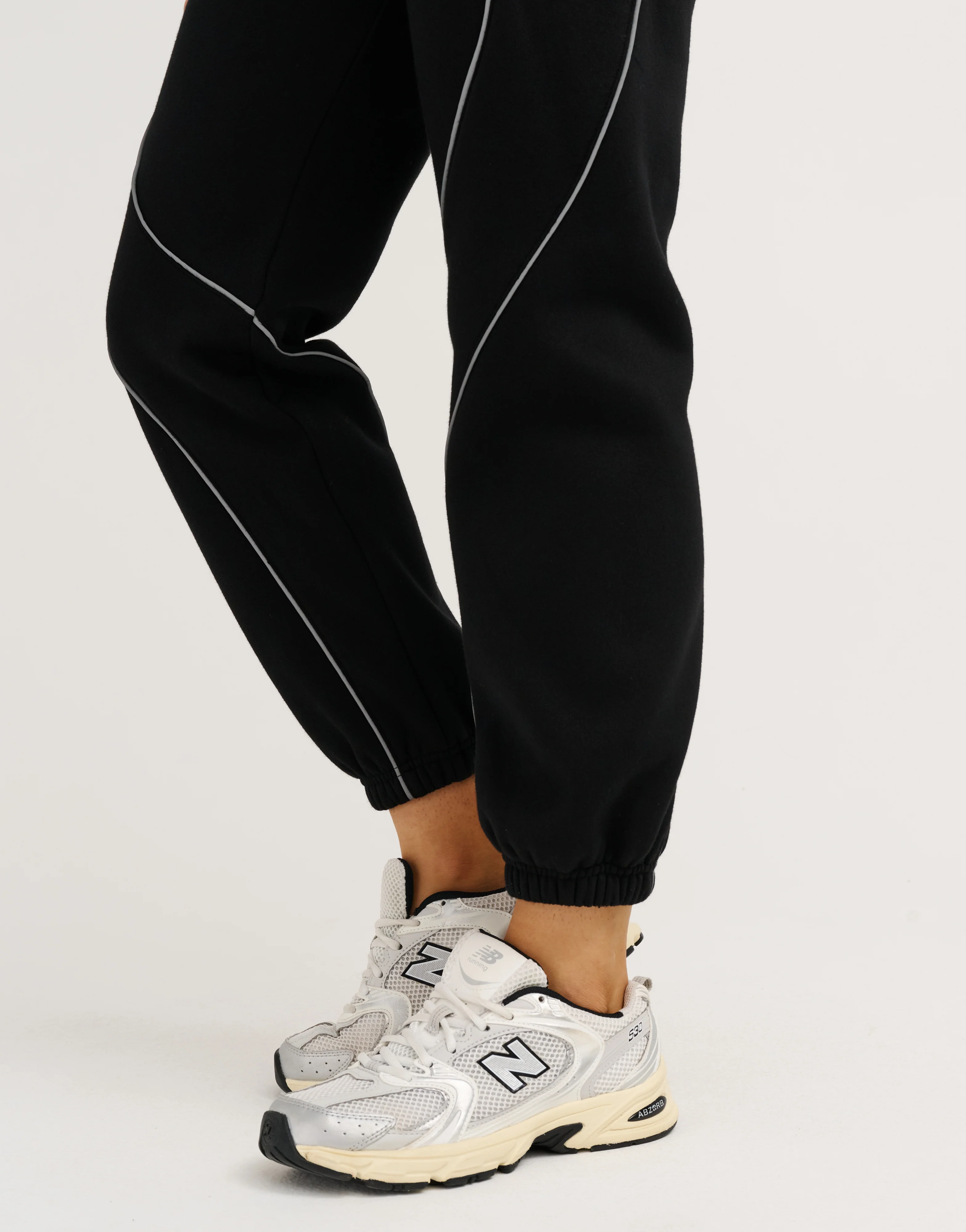 Elemental Layered Jogger Sweatpants - Black/White - Image 14