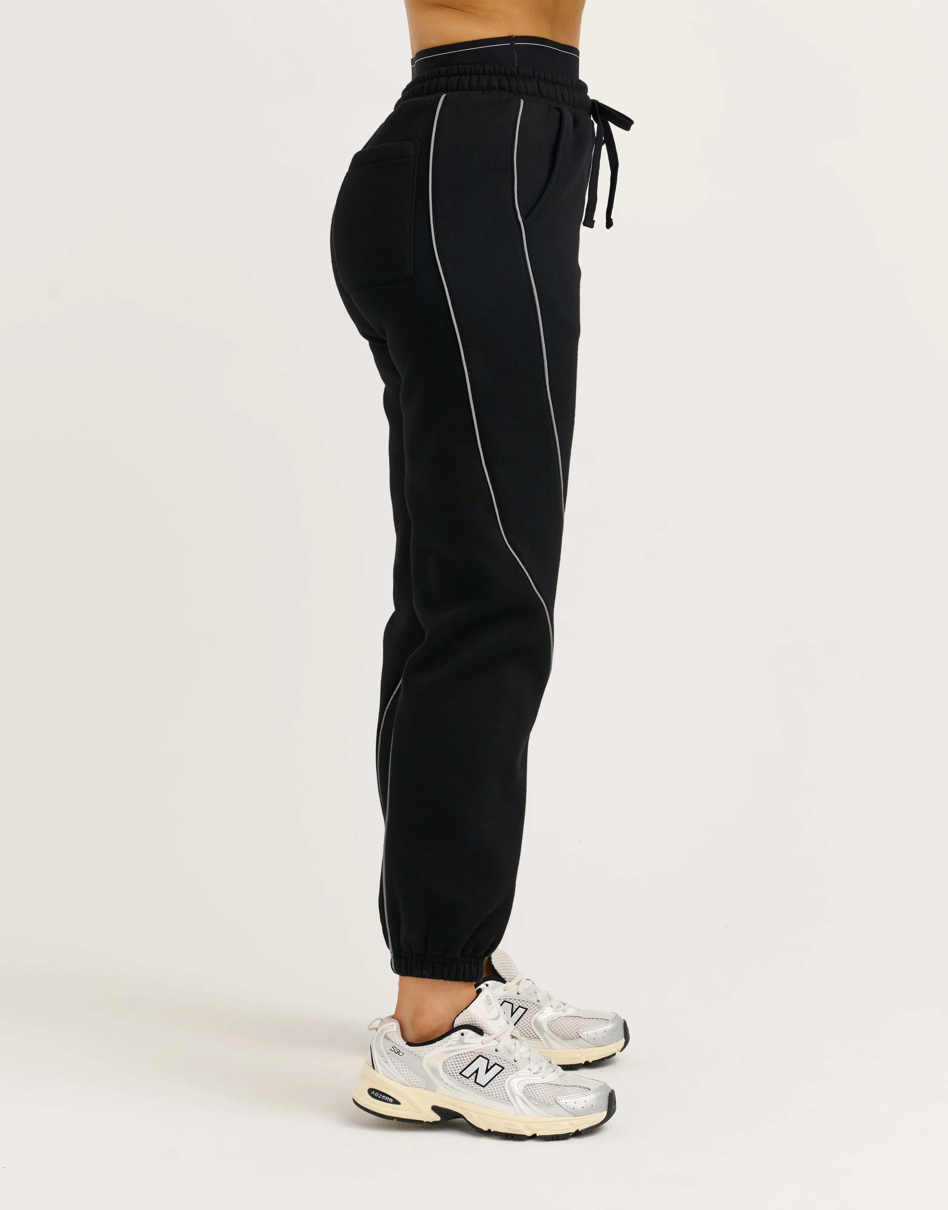 Elemental Layered Jogger Sweatpants - Black/White - Image 5