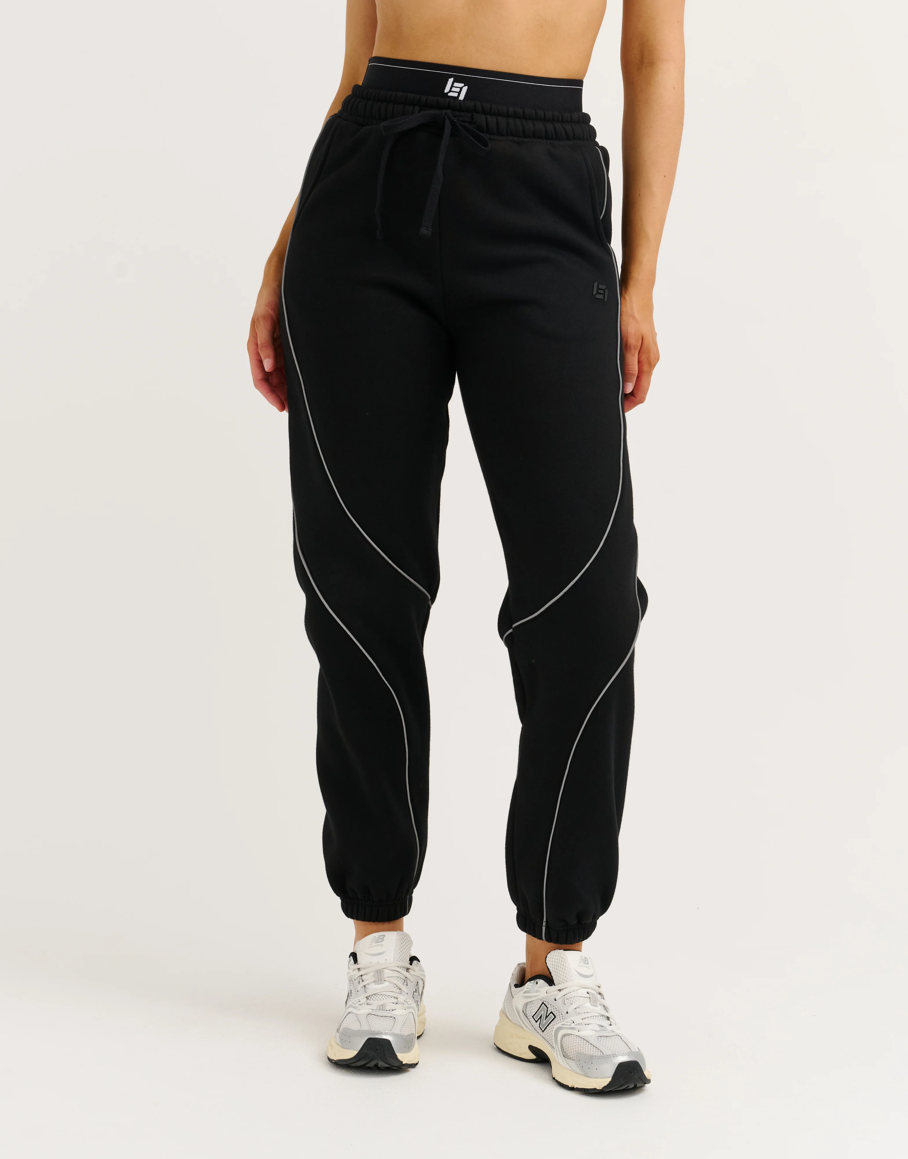 Elemental Layered Jogger Sweatpants - Black/White - Image 6