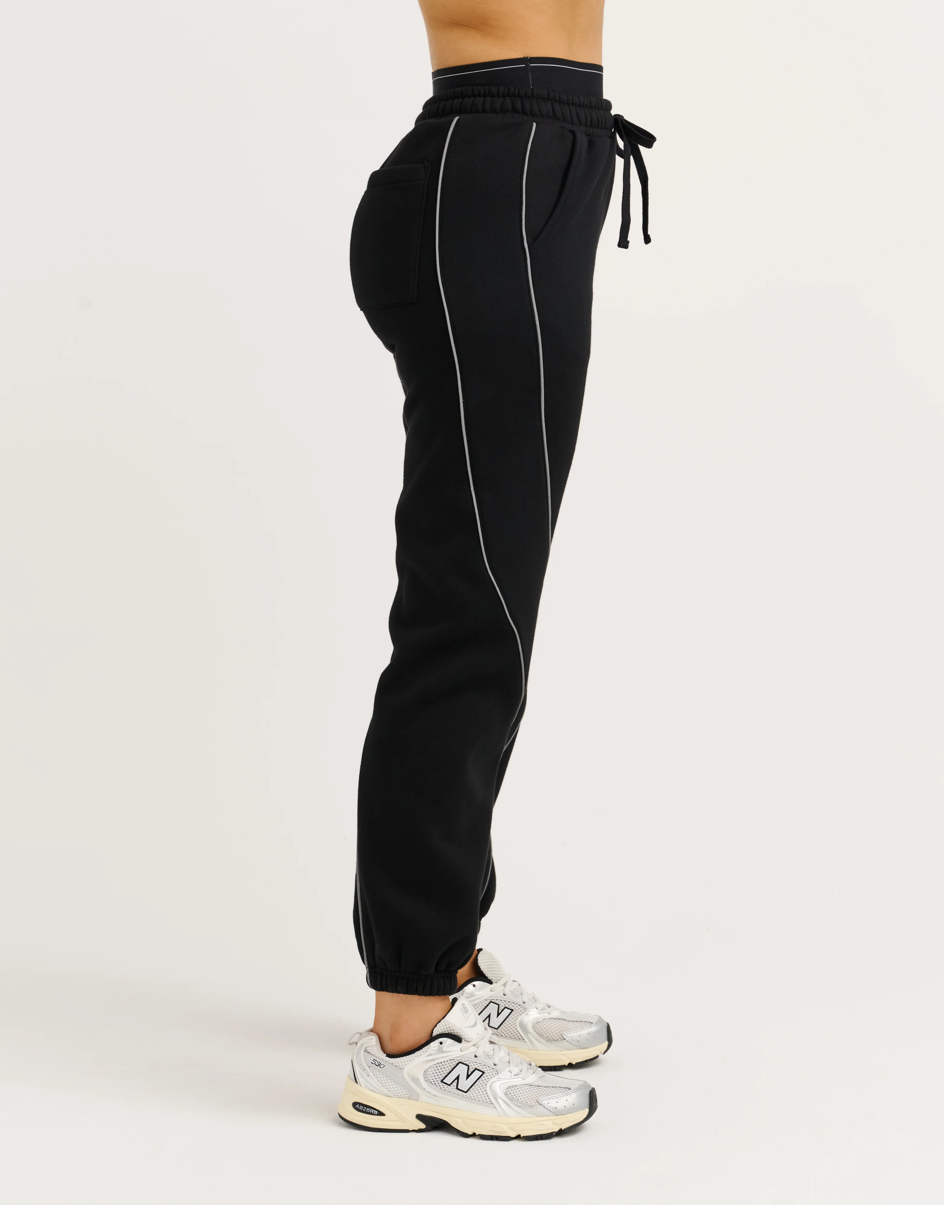 Elemental Layered Jogger Sweatpants - Black/White - Image 7