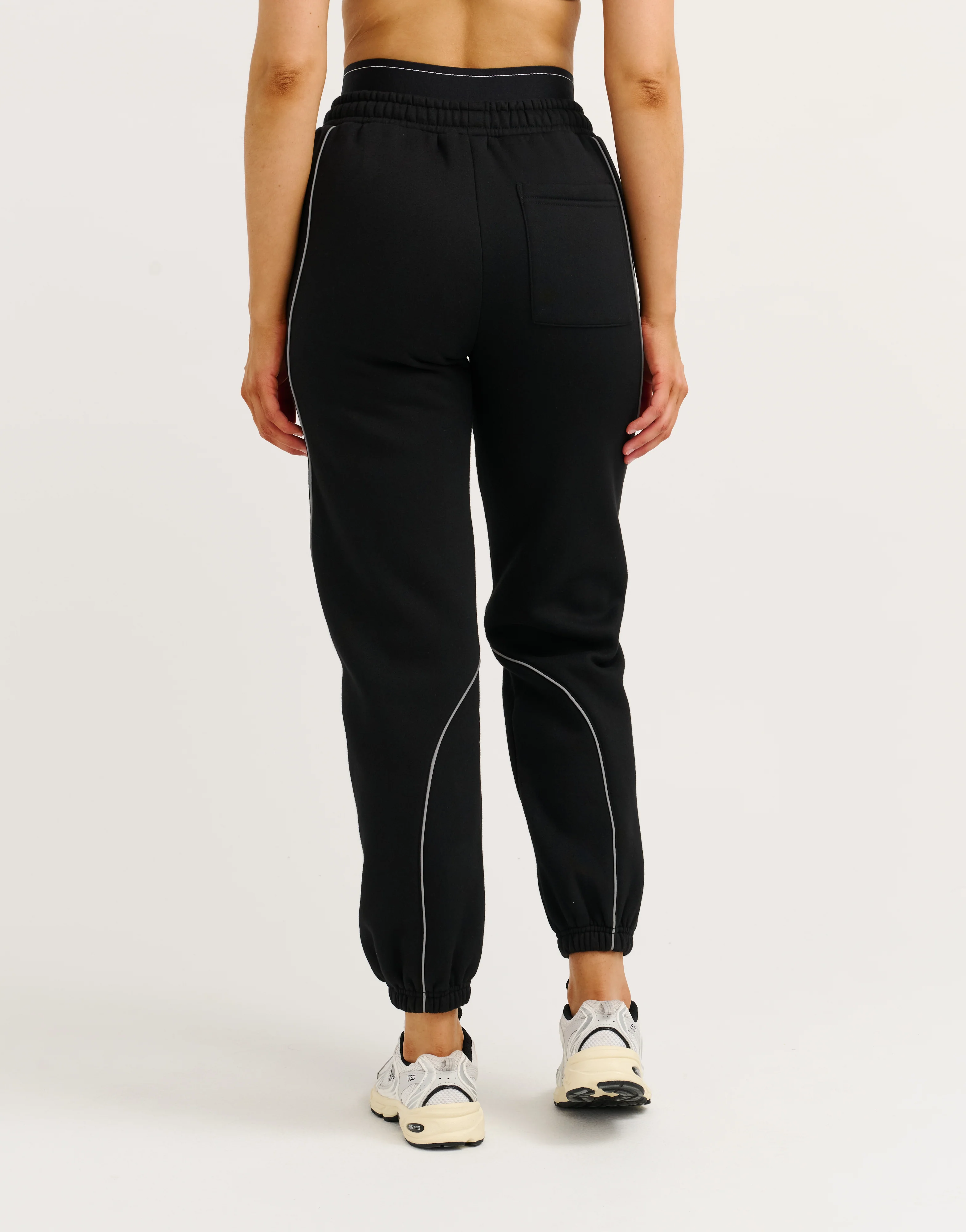 Elemental Layered Jogger Sweatpants - Black/White - Image 8