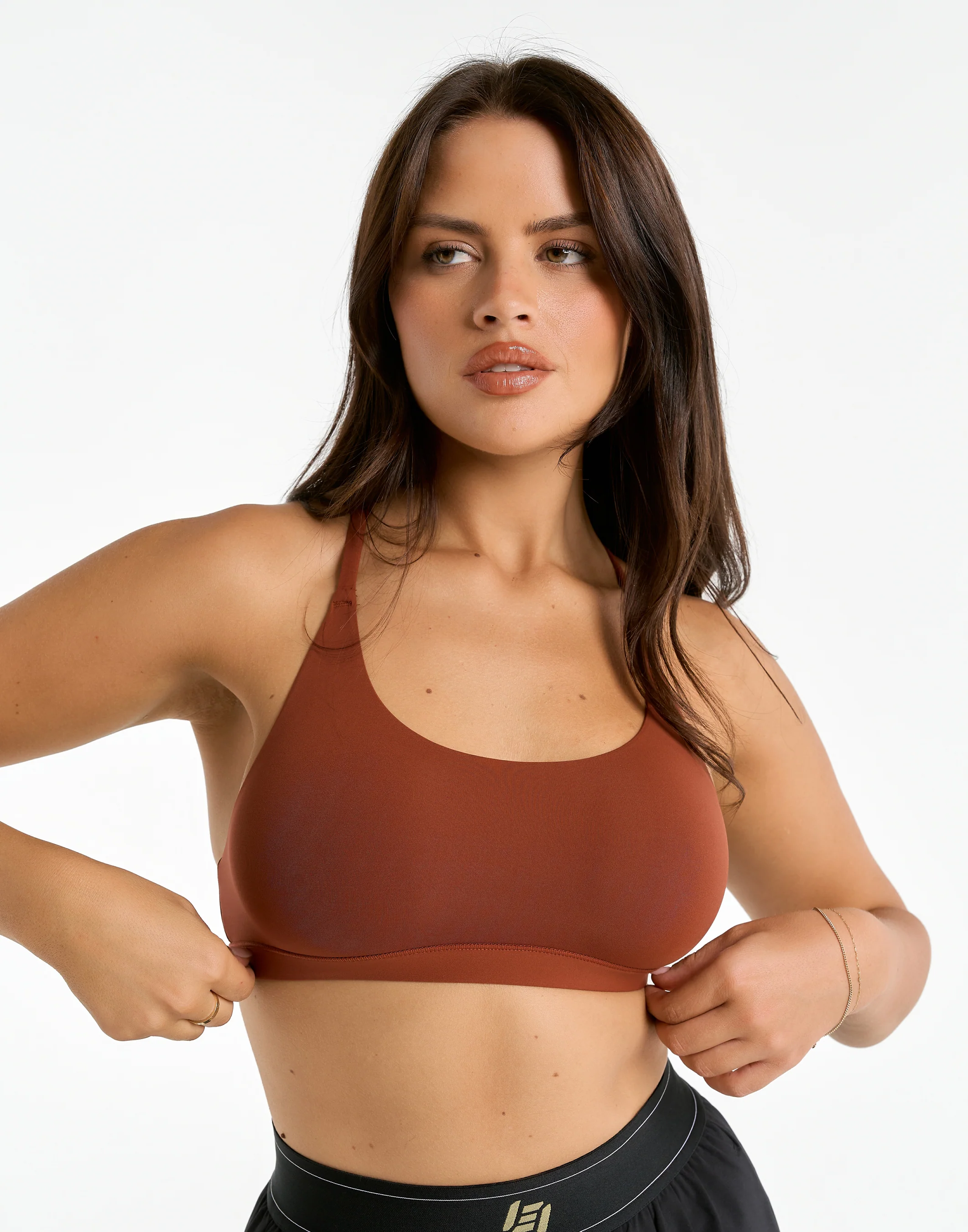 Elemental Raceback Scoop Bralette - Brown - Image 4