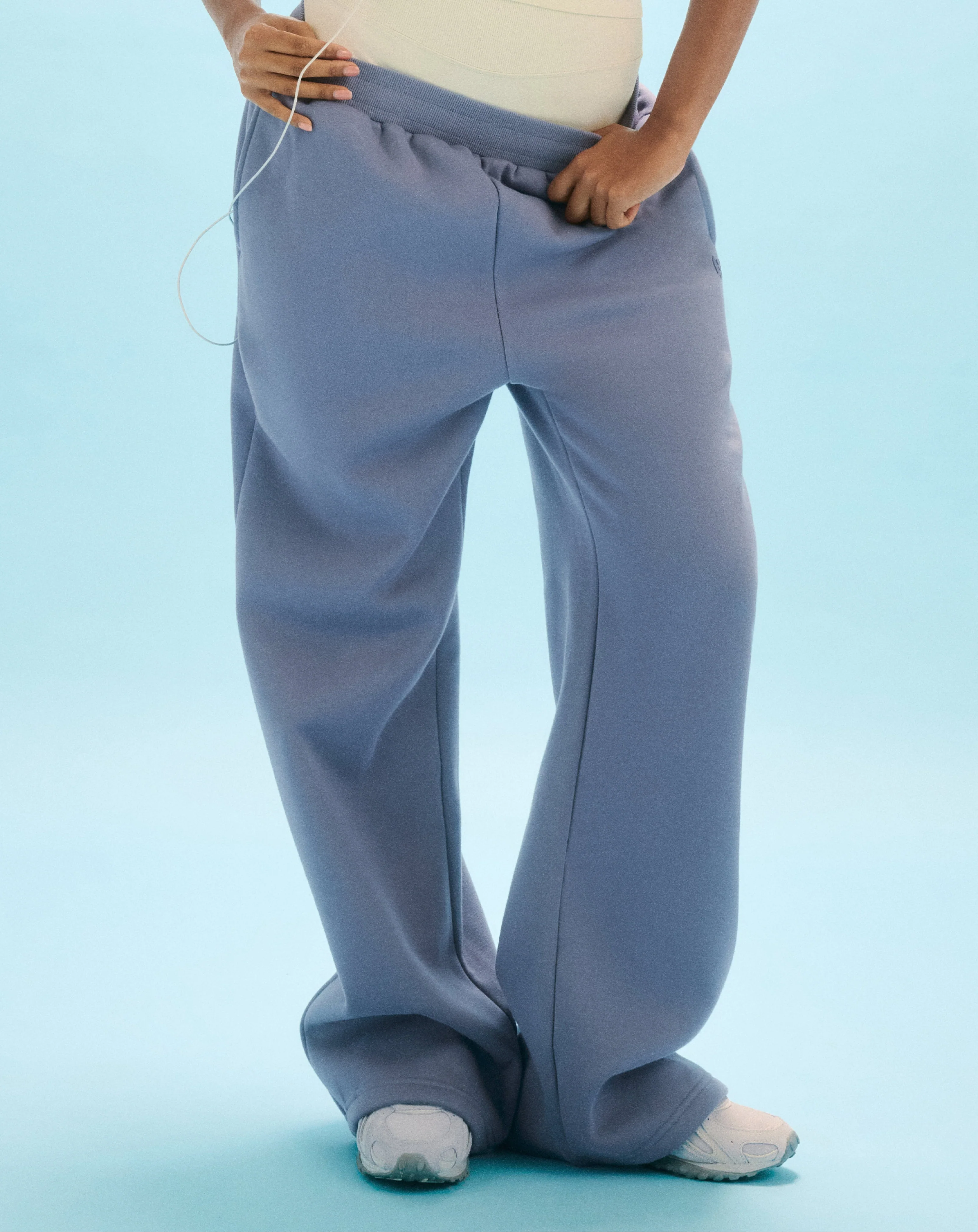 Elemental Wide Leg Sweatpants - Washed Blue - Image 2