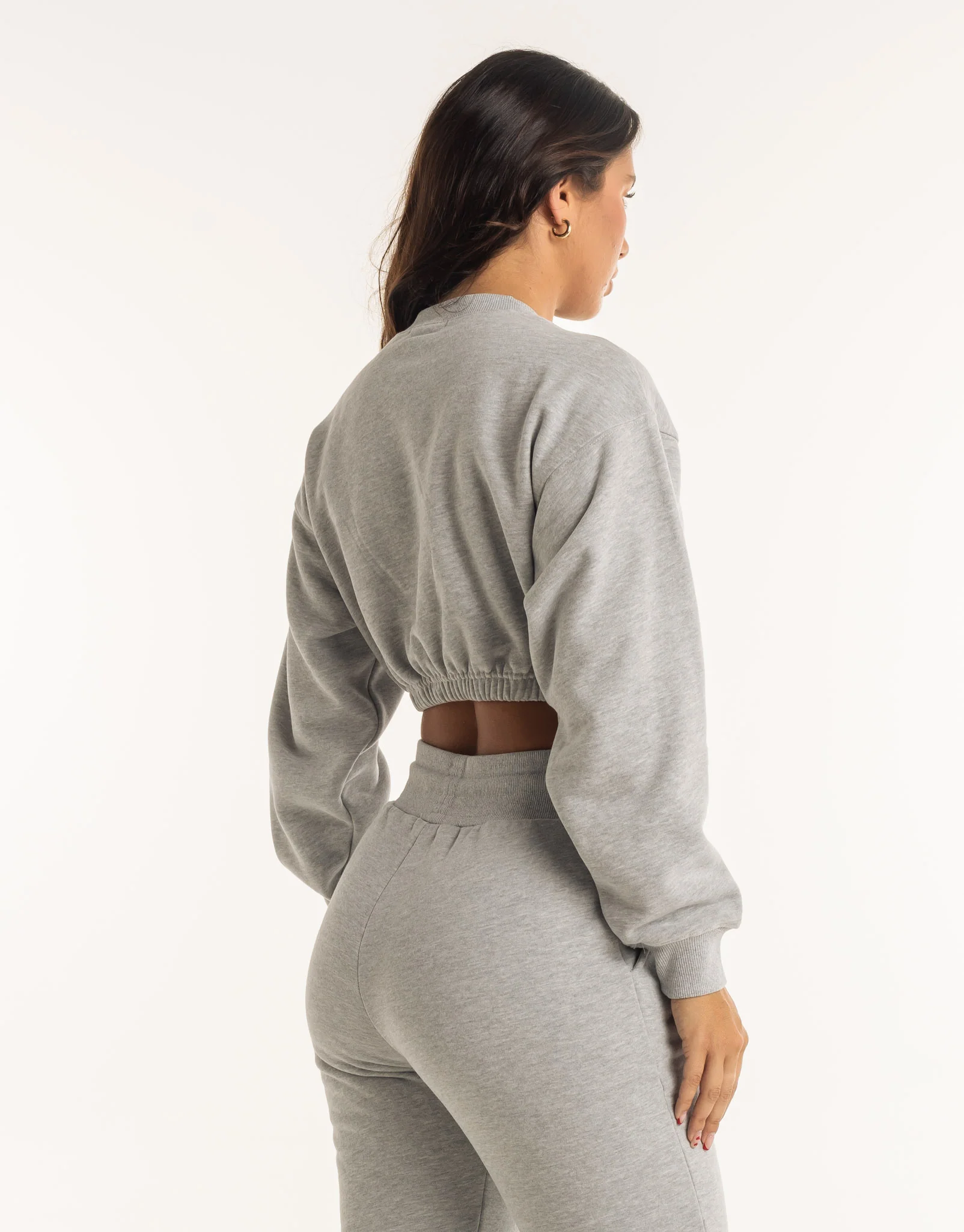 Esteem Cropped Sweater - Heather Grey - Image 2