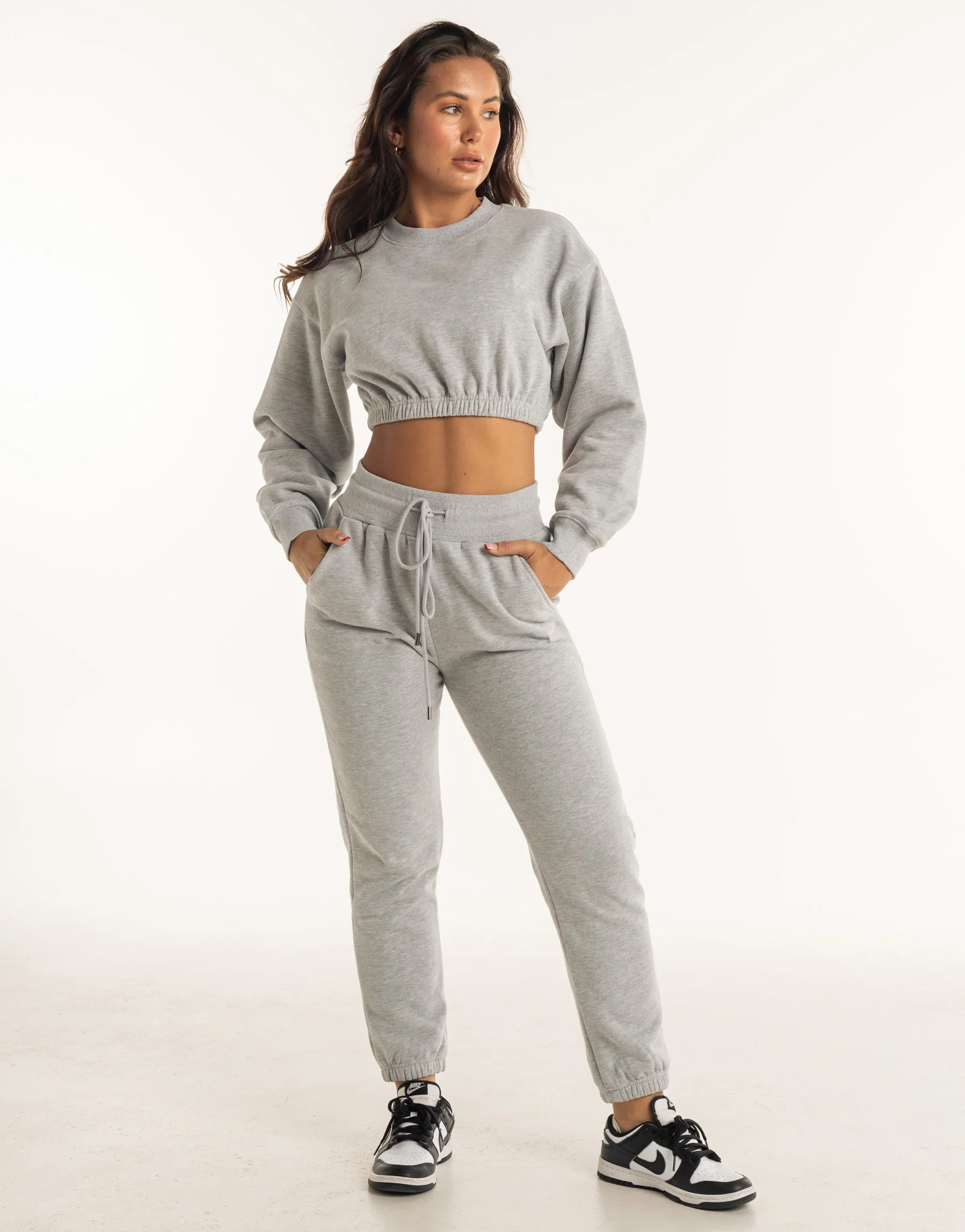 Esteem Cropped Sweater - Heather Grey - Image 3