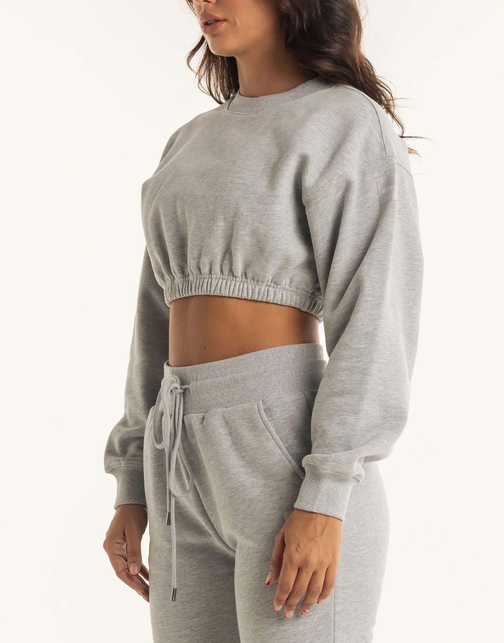 Esteem Cropped Sweater - Heather Grey - Image 5