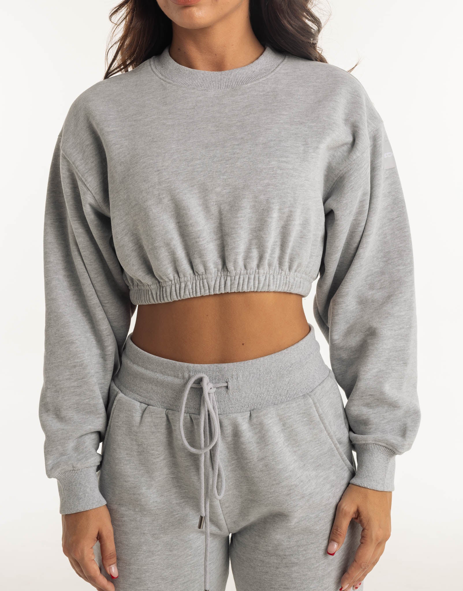 Esteem Cropped Sweater - Heather Grey - Image 7