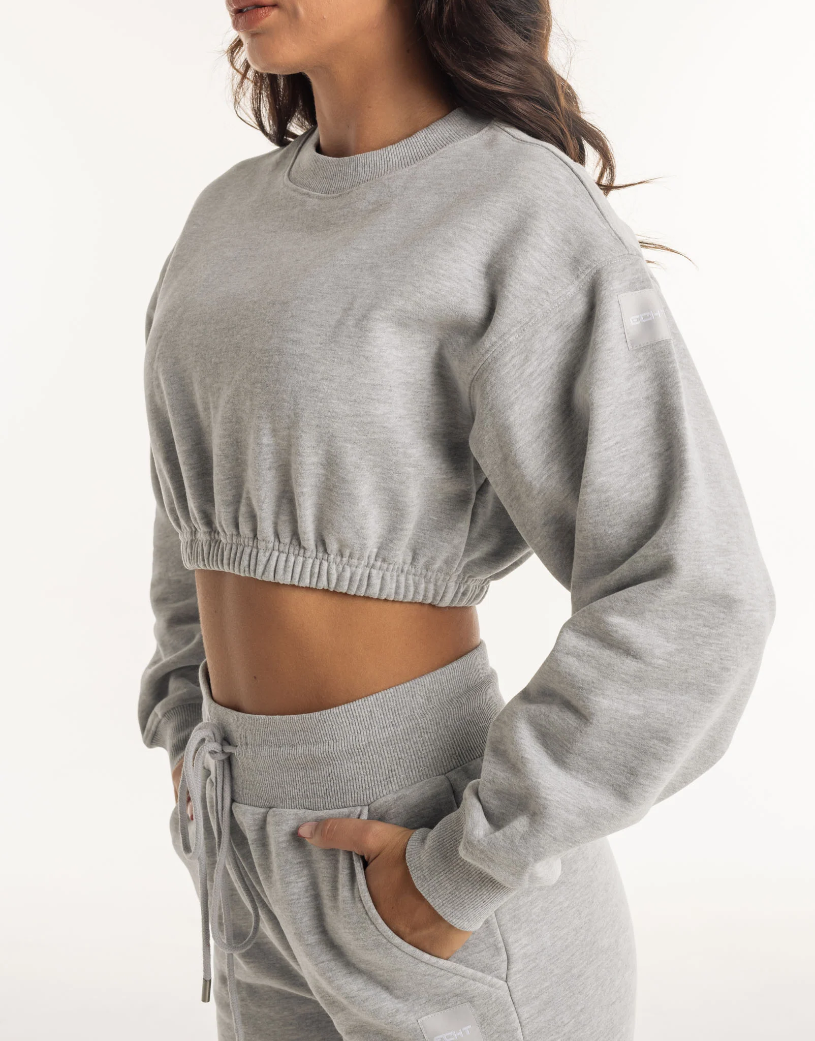 Esteem Cropped Sweater - Heather Grey - Image 8