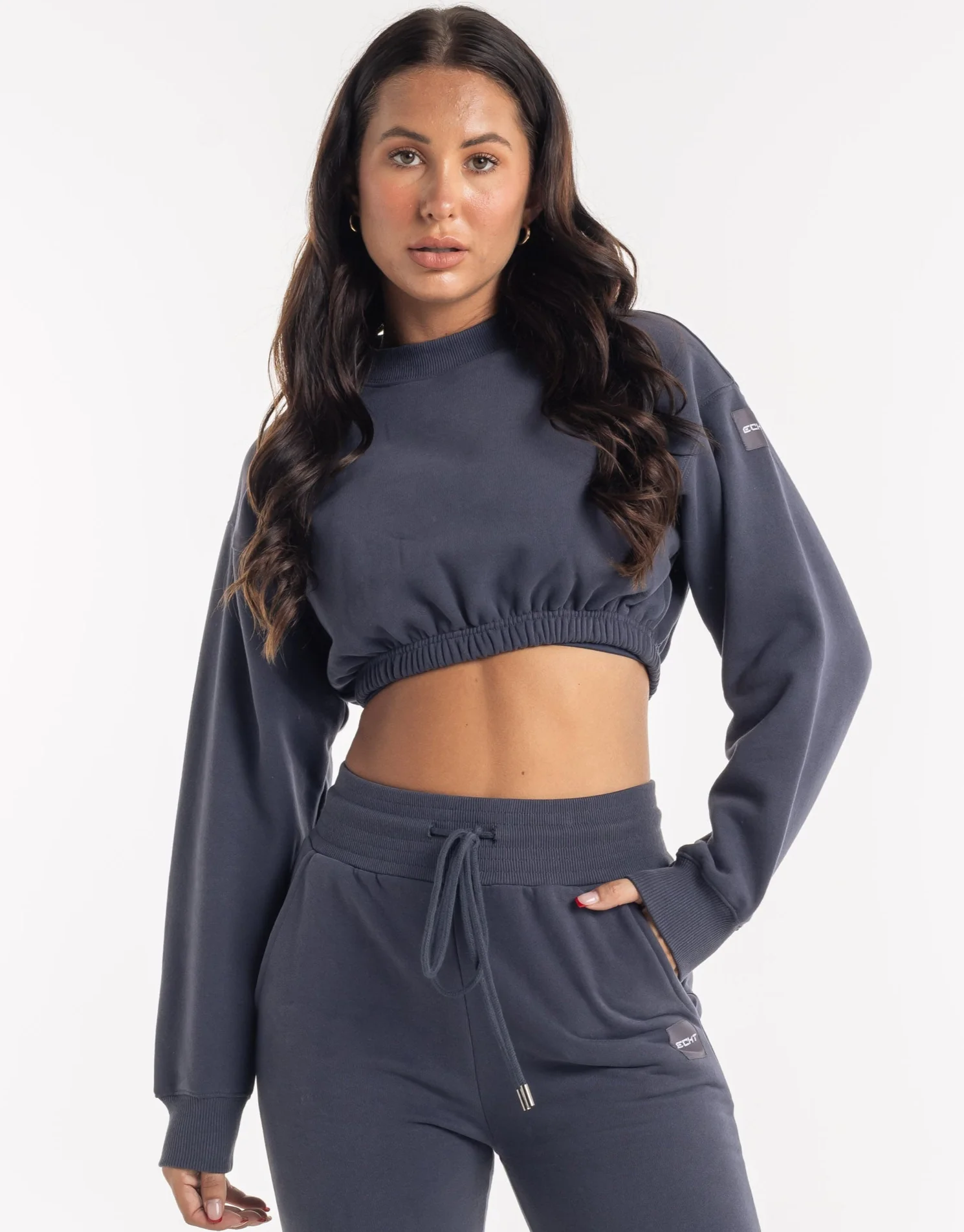 Esteem Cropped Sweater - Smoke Grey - Image 4