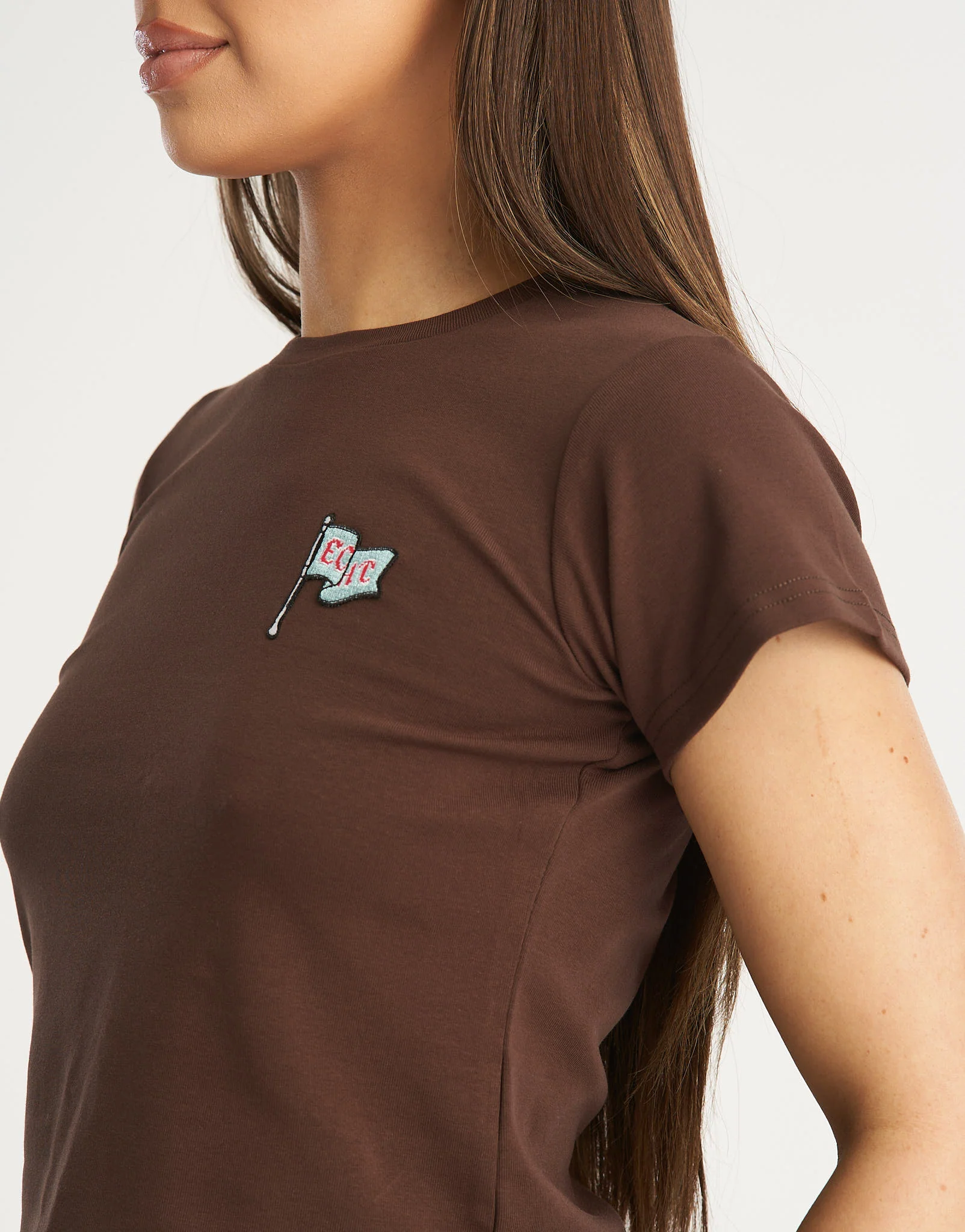 Flag Baby Tee - Fudge Brown - Image 5