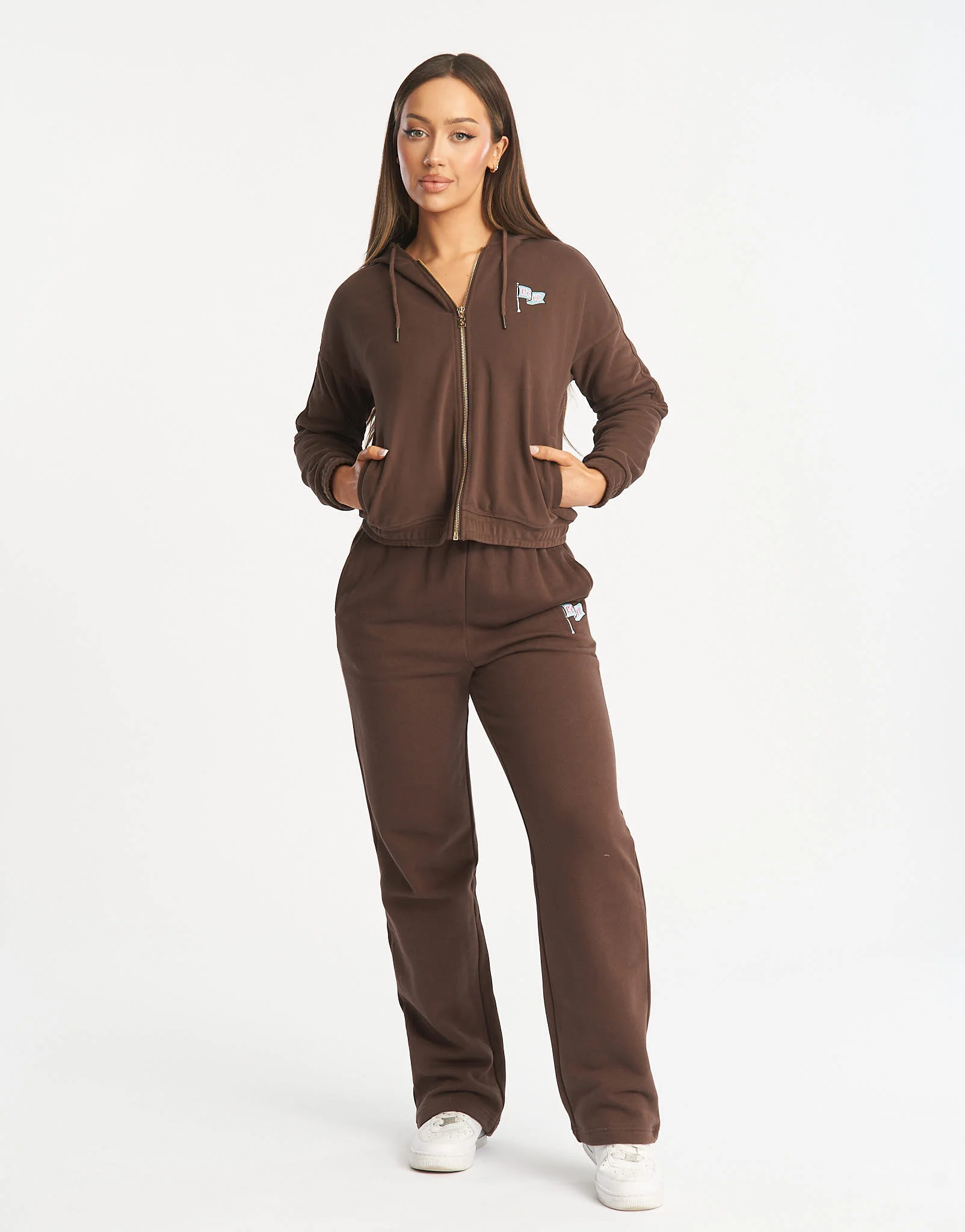 Flag Zip-Up Jacket - Fudge Brown - Image 3